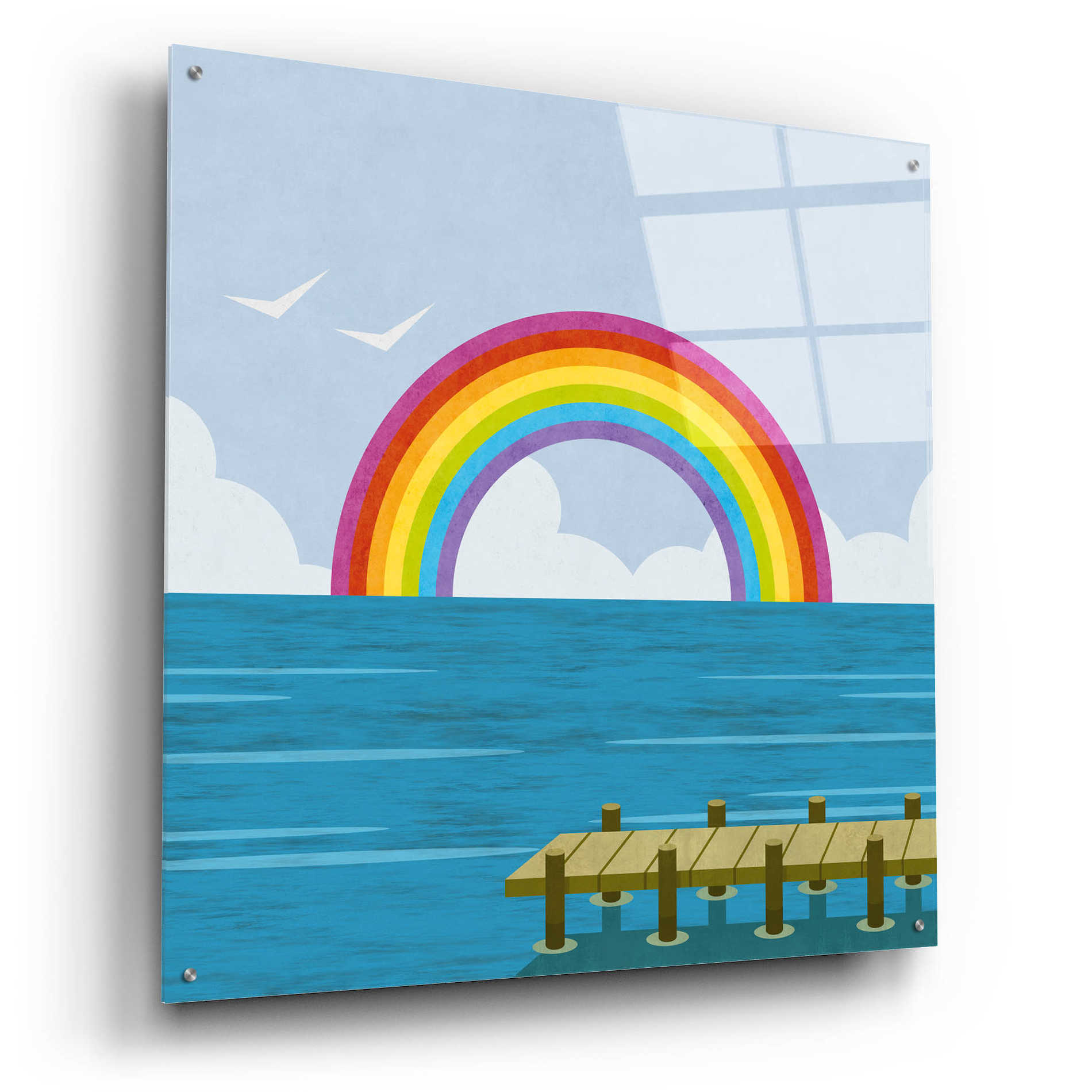 Epic Art 'Happy Summer Rainbow' by Andrea Haase Acrylic Glass Wall Art,36x36