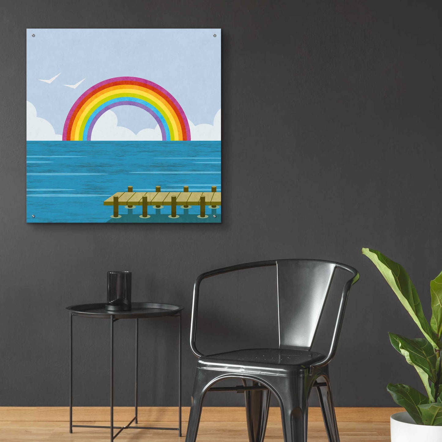 Epic Art 'Happy Summer Rainbow' by Andrea Haase Acrylic Glass Wall Art,36x36