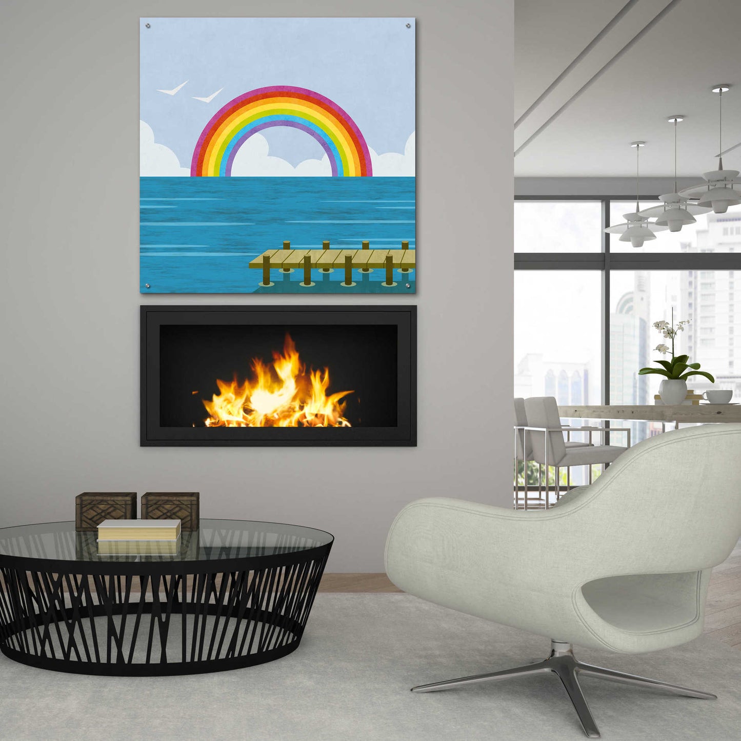 Epic Art 'Happy Summer Rainbow' by Andrea Haase Acrylic Glass Wall Art,36x36