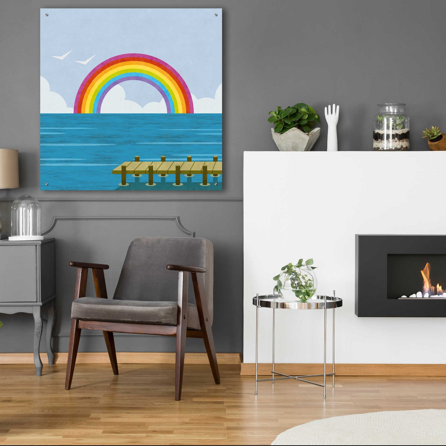 Epic Art 'Happy Summer Rainbow' by Andrea Haase Acrylic Glass Wall Art,36x36