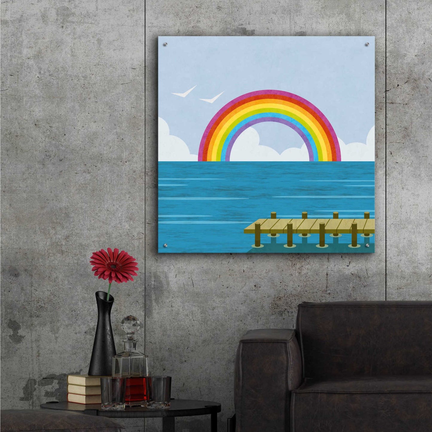 Epic Art 'Happy Summer Rainbow' by Andrea Haase Acrylic Glass Wall Art,36x36