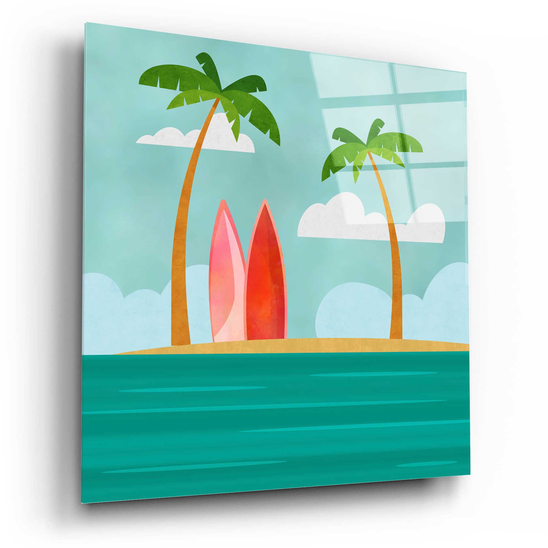 Epic Art 'Caribbean Surf Spot' by Andrea Haase Acrylic Glass Wall Art,12x12