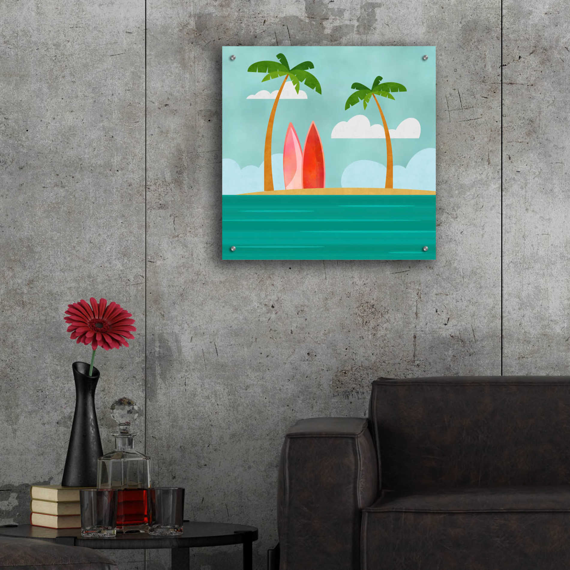 Epic Art 'Caribbean Surf Spot' by Andrea Haase Acrylic Glass Wall Art,24x24