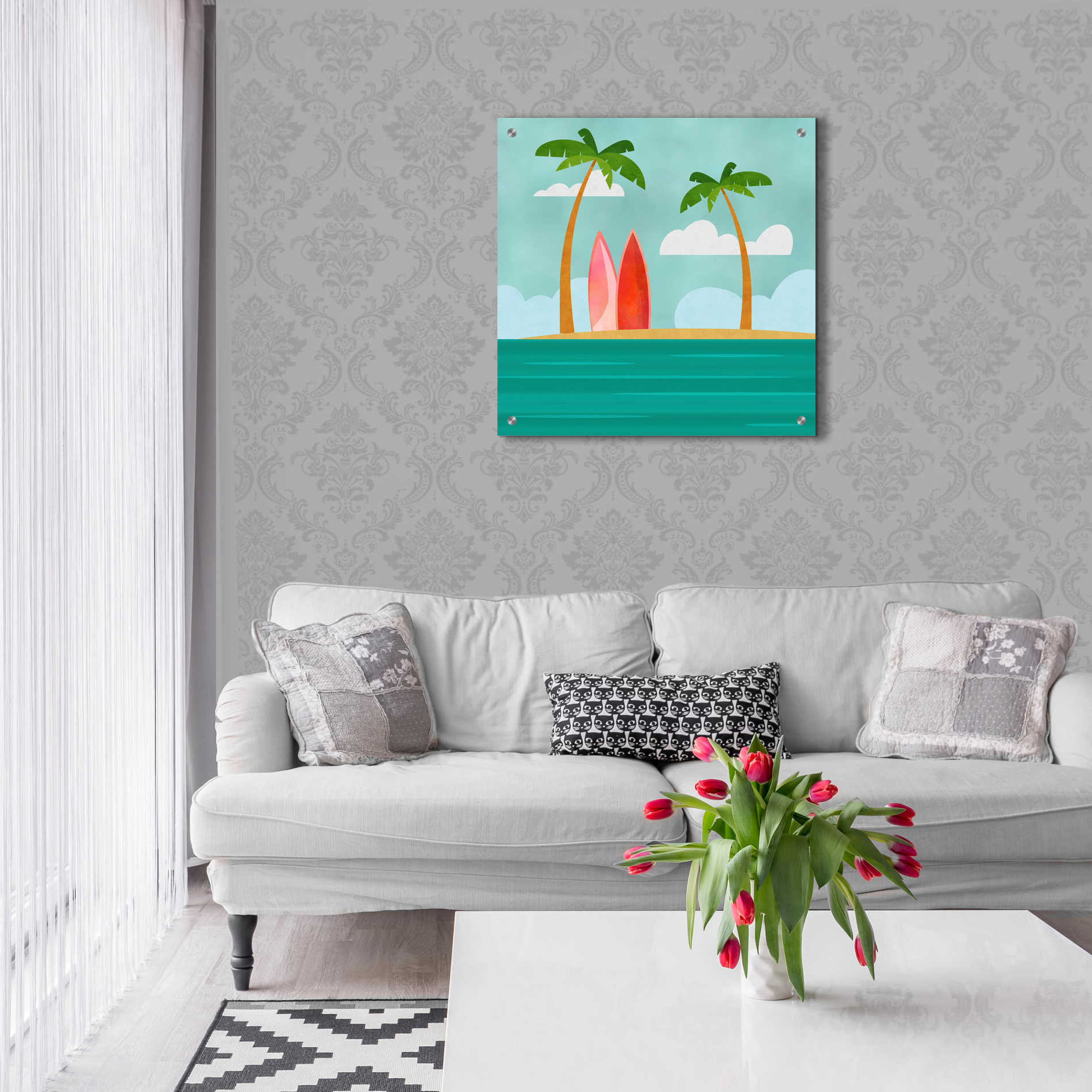 Epic Art 'Caribbean Surf Spot' by Andrea Haase Acrylic Glass Wall Art,24x24