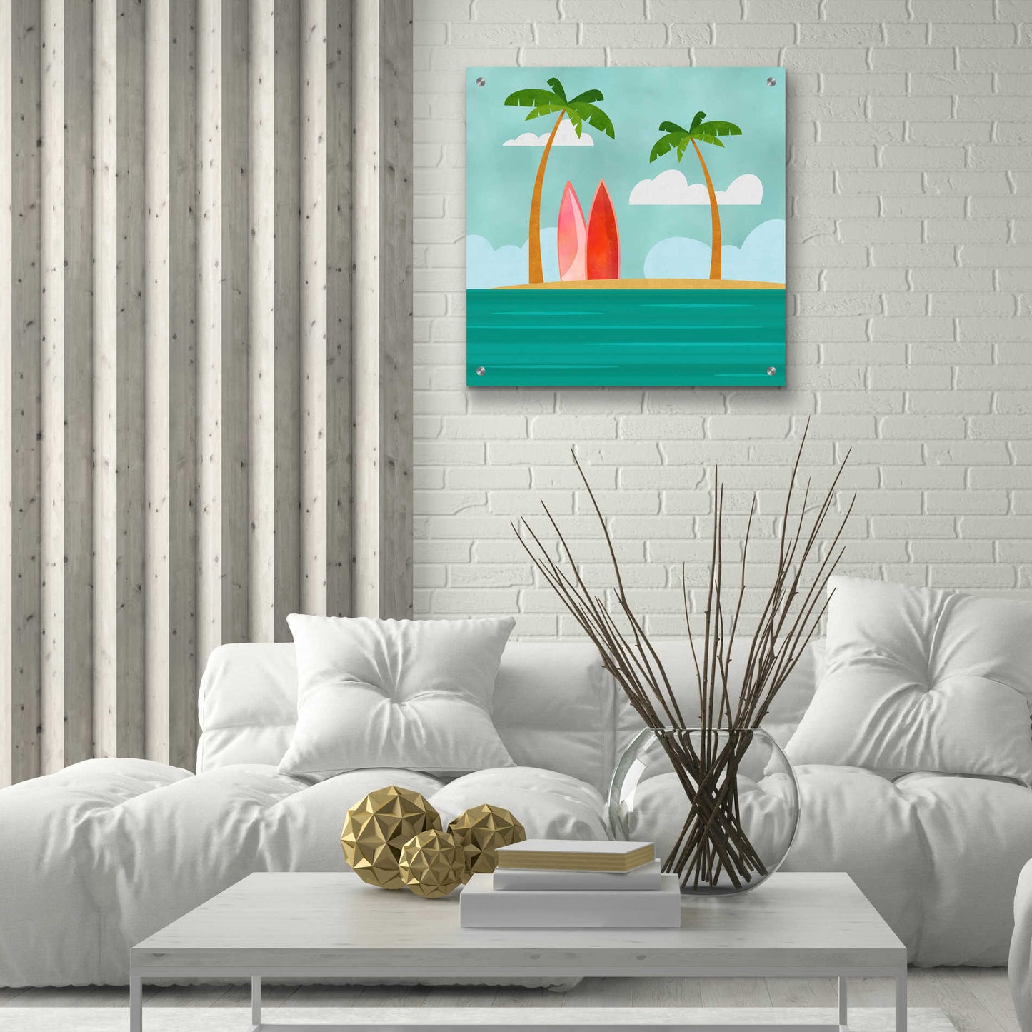 Epic Art 'Caribbean Surf Spot' by Andrea Haase Acrylic Glass Wall Art,24x24