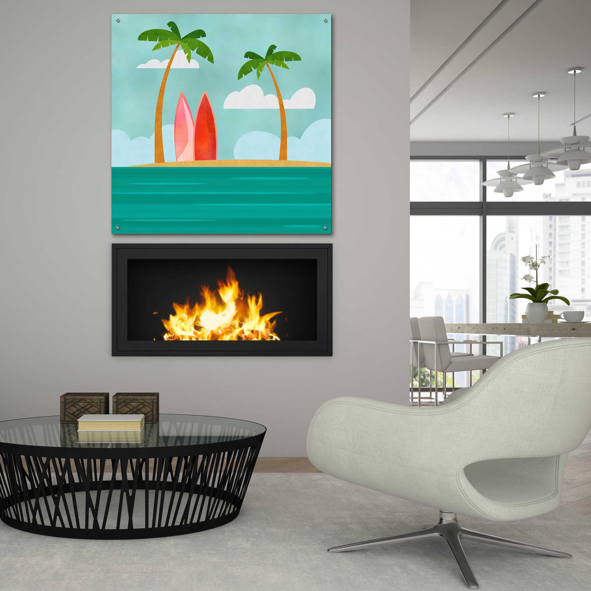 Epic Art 'Caribbean Surf Spot' by Andrea Haase Acrylic Glass Wall Art,36x36