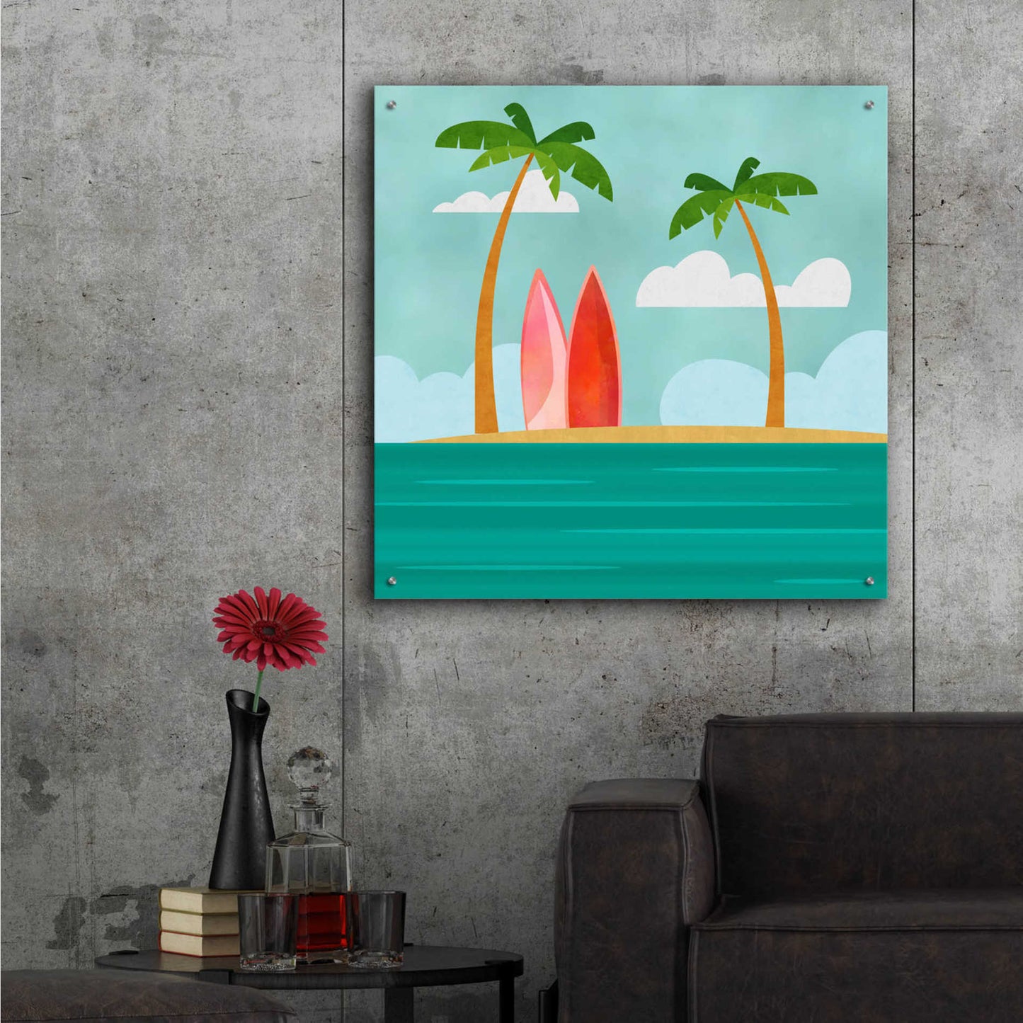 Epic Art 'Caribbean Surf Spot' by Andrea Haase Acrylic Glass Wall Art,36x36