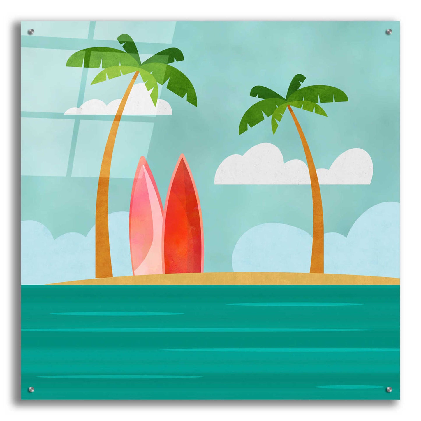 Epic Art 'Caribbean Surf Spot' by Andrea Haase Acrylic Glass Wall Art,36x36