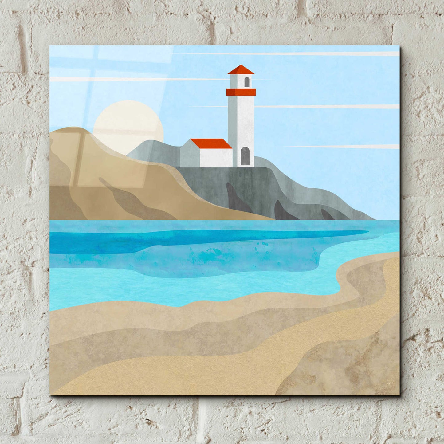 Epic Art 'East End Lighthouse' by Andrea Haase Acrylic Glass Wall Art,12x12