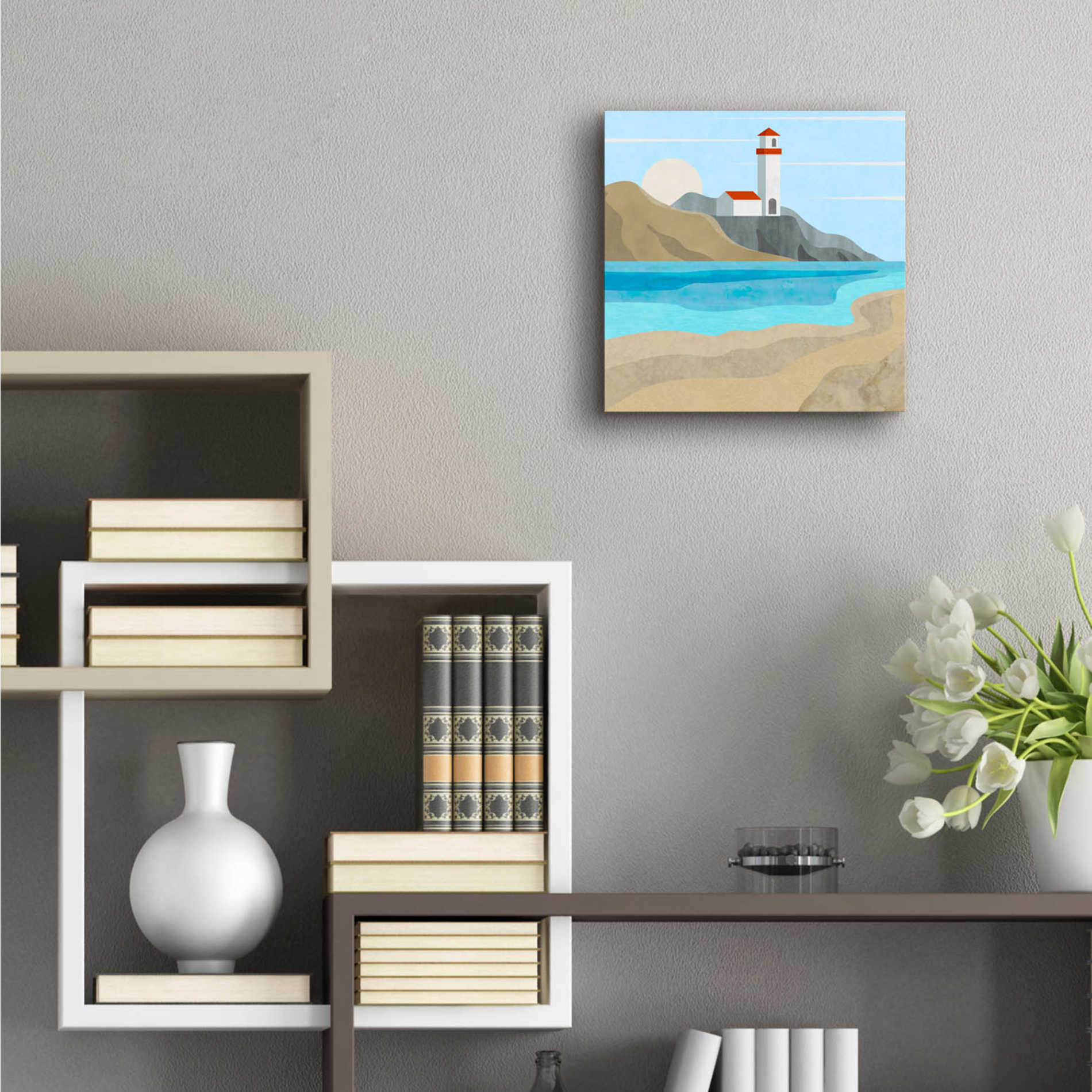 Epic Art 'East End Lighthouse' by Andrea Haase Acrylic Glass Wall Art,12x12