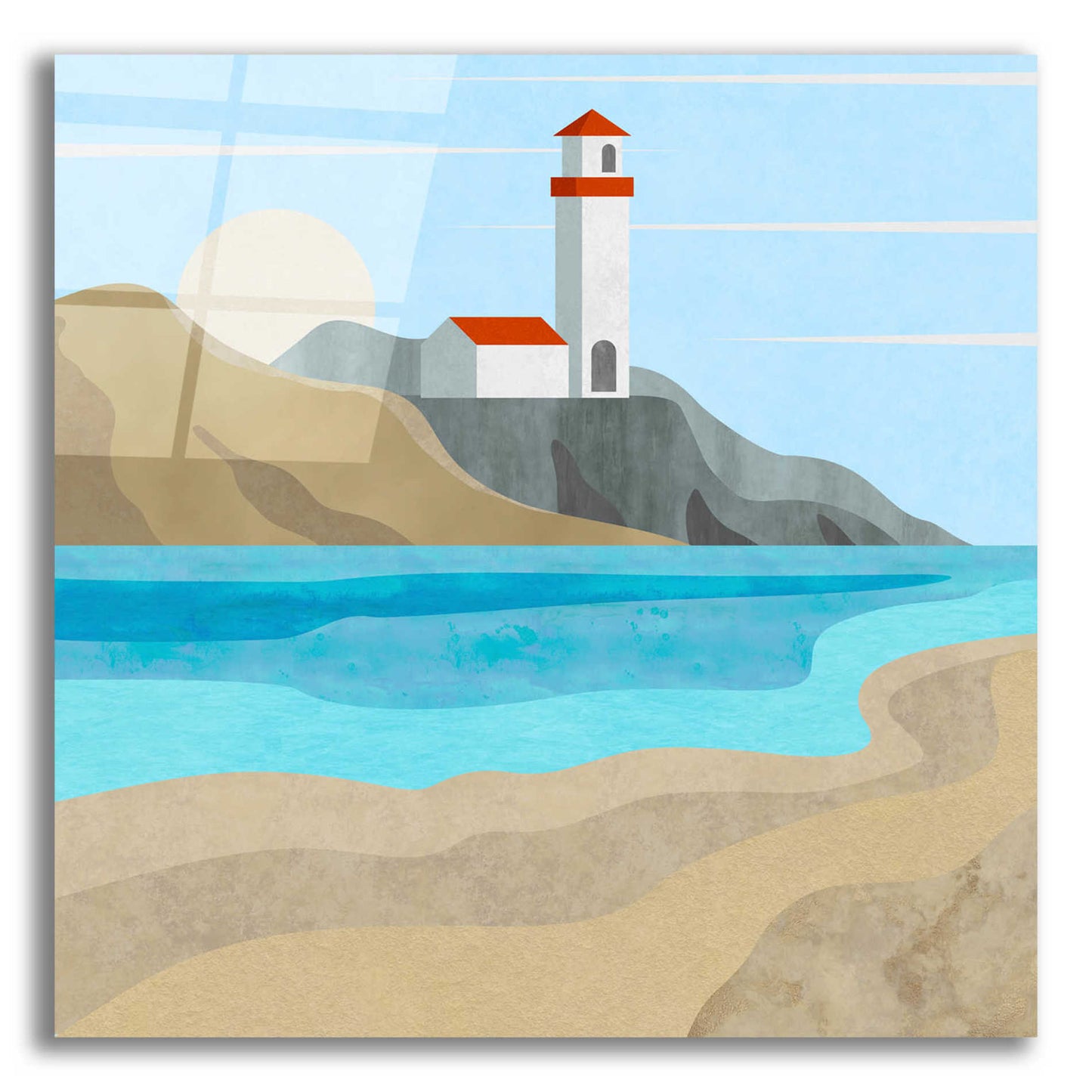 Epic Art 'East End Lighthouse' by Andrea Haase Acrylic Glass Wall Art,12x12