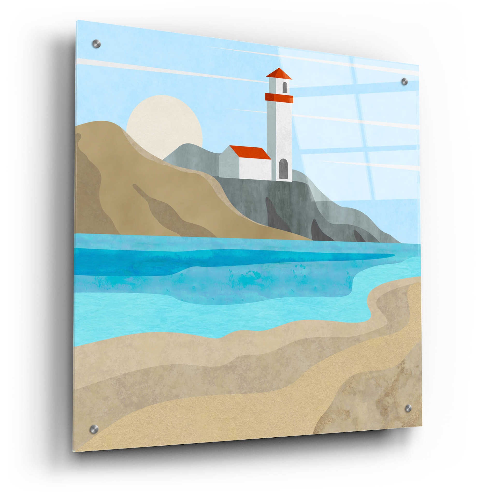 Epic Art 'East End Lighthouse' by Andrea Haase Acrylic Glass Wall Art,24x24