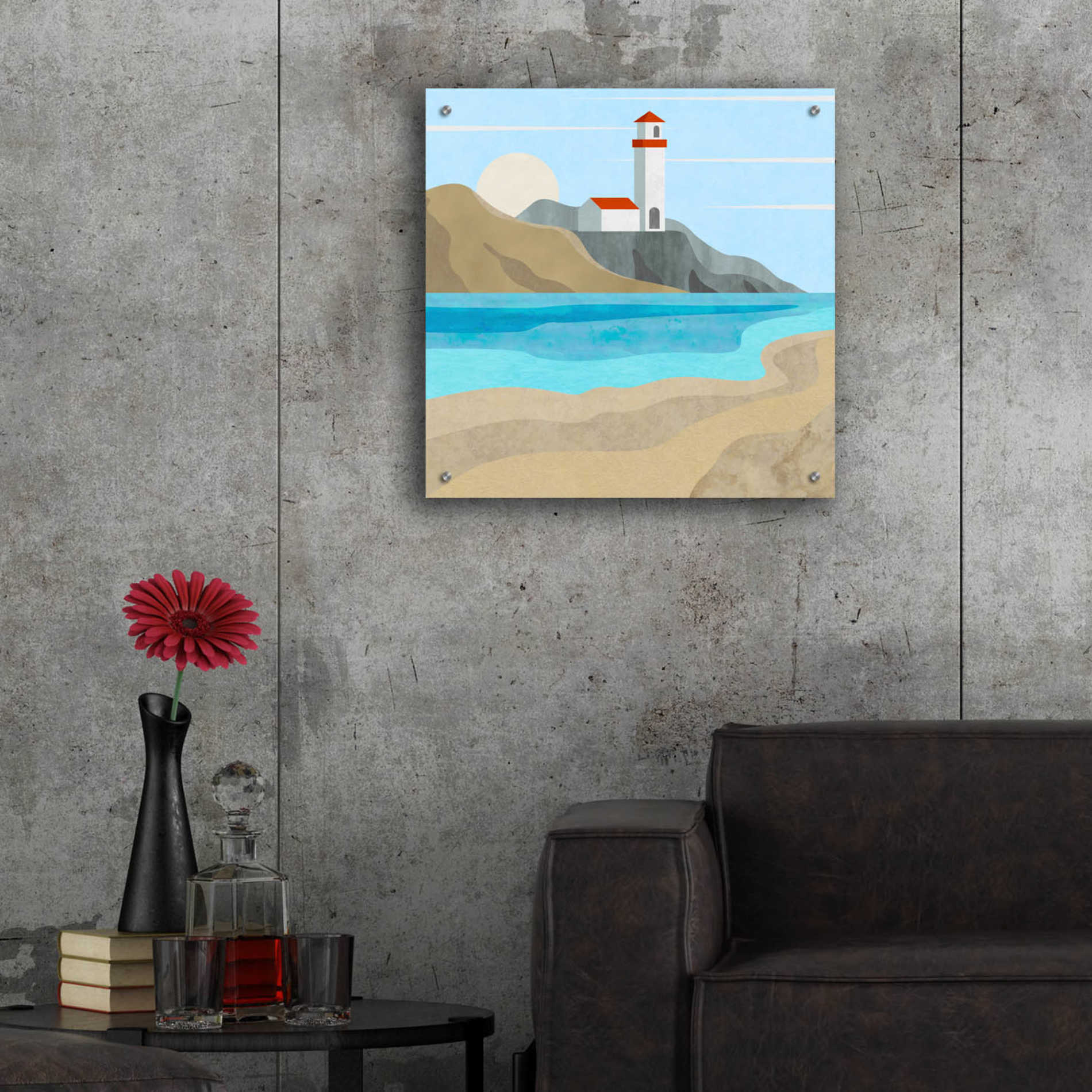 Epic Art 'East End Lighthouse' by Andrea Haase Acrylic Glass Wall Art,24x24