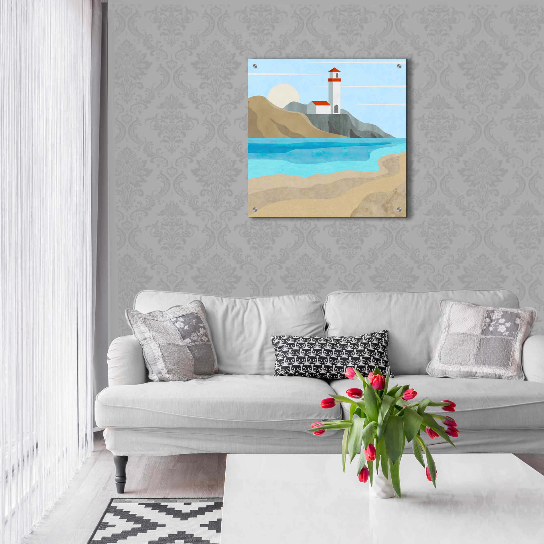 Epic Art 'East End Lighthouse' by Andrea Haase Acrylic Glass Wall Art,24x24