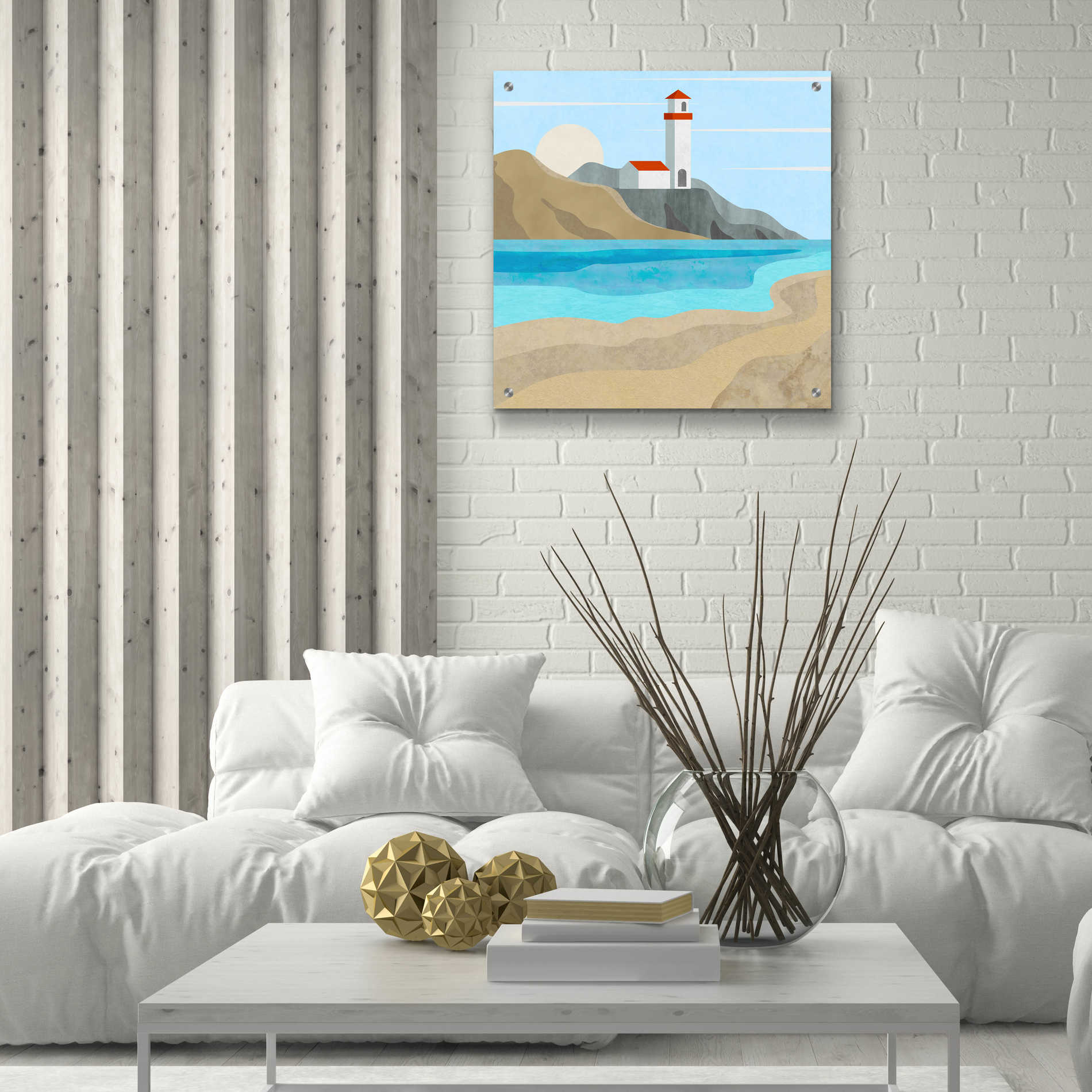 Epic Art 'East End Lighthouse' by Andrea Haase Acrylic Glass Wall Art,24x24