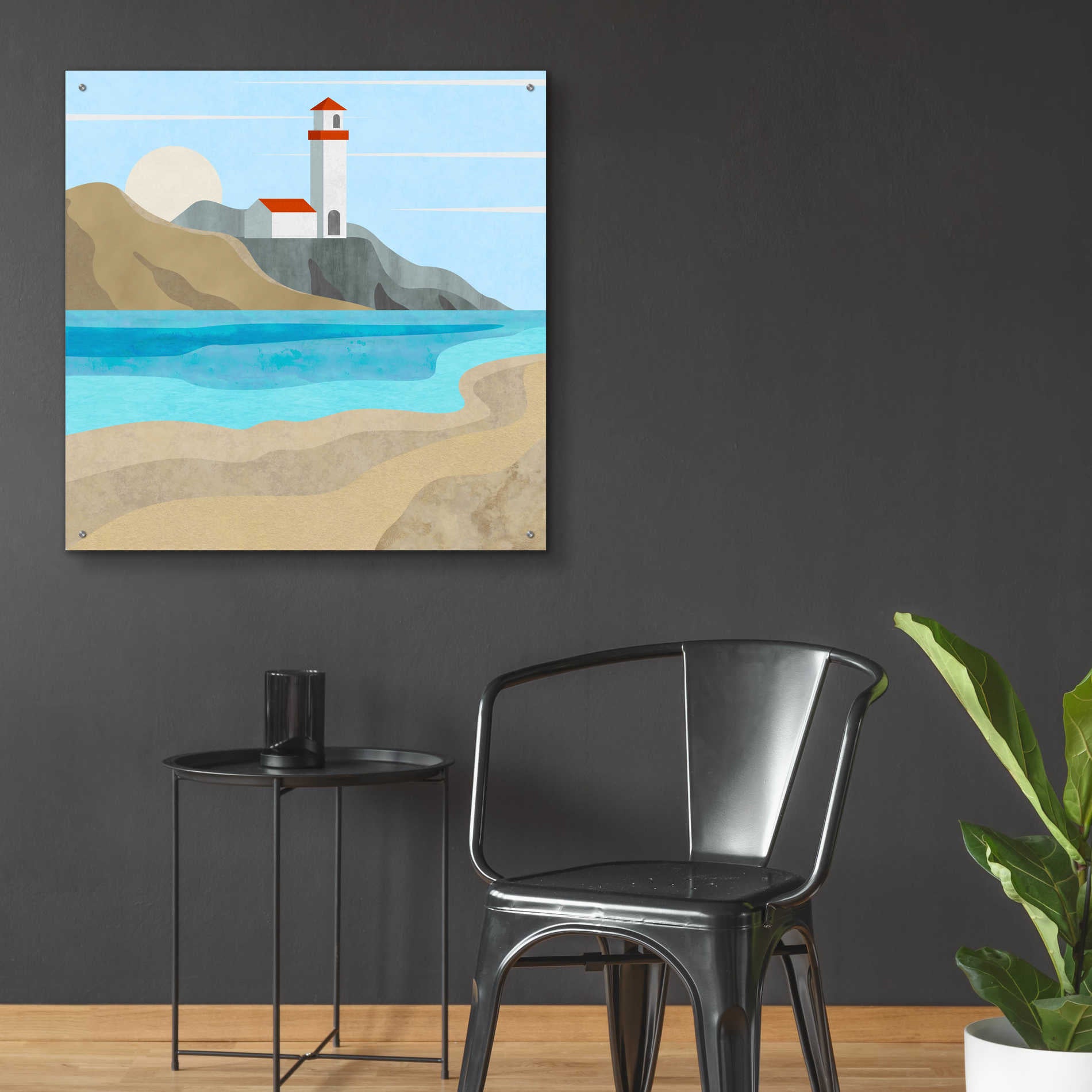 Epic Art 'East End Lighthouse' by Andrea Haase Acrylic Glass Wall Art,36x36