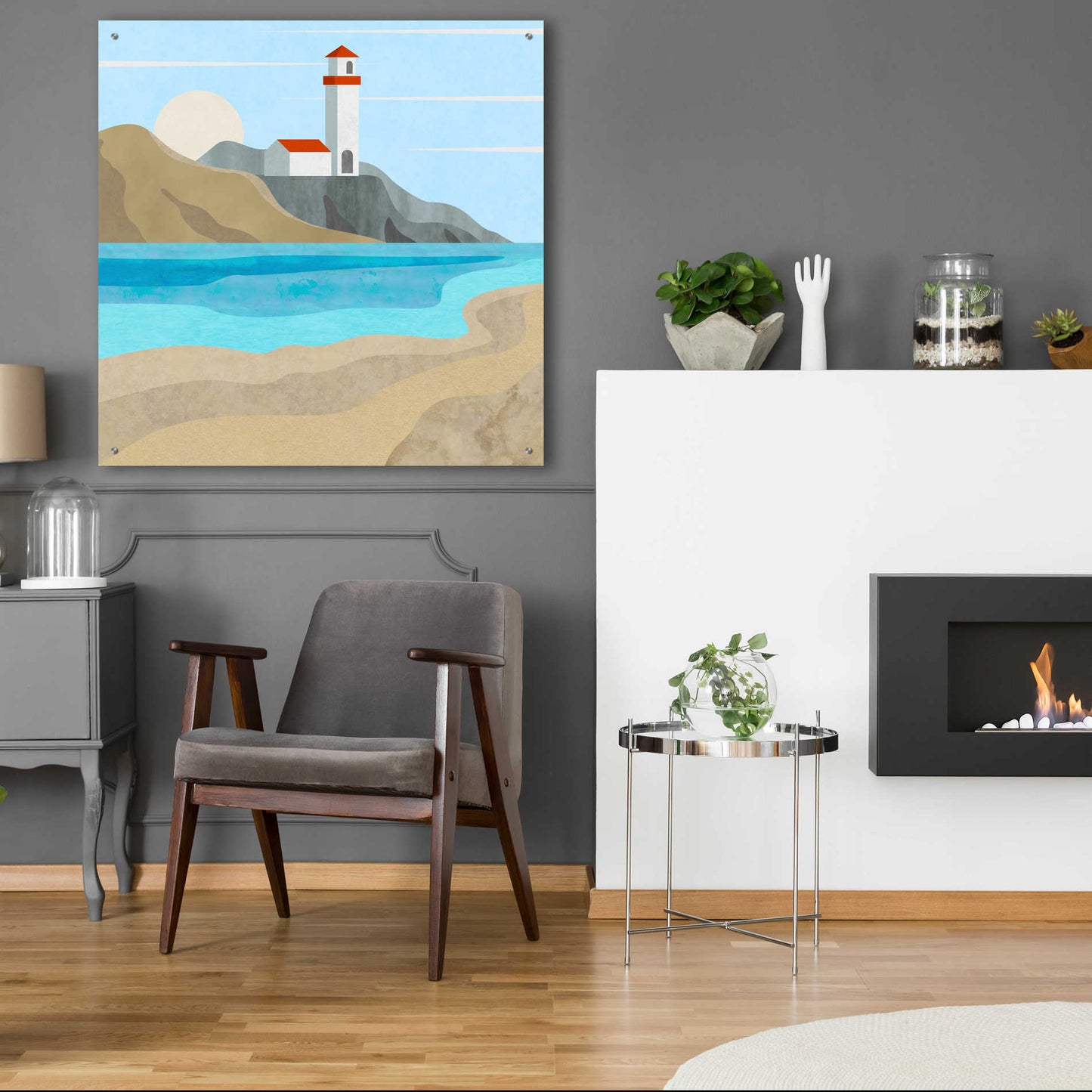 Epic Art 'East End Lighthouse' by Andrea Haase Acrylic Glass Wall Art,36x36