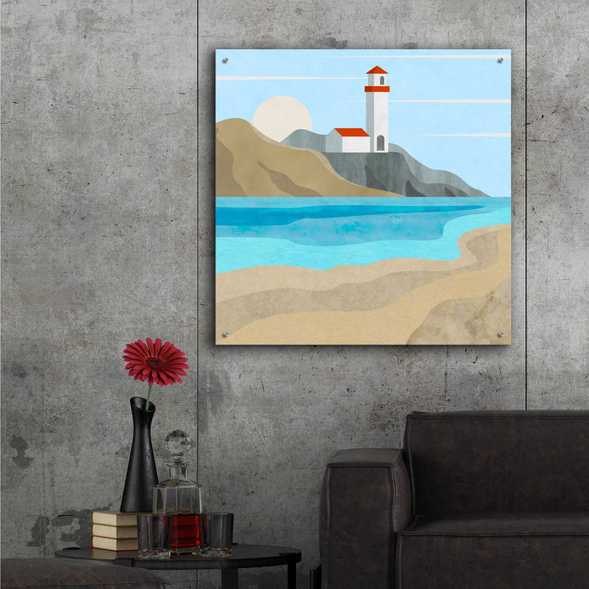 Epic Art 'East End Lighthouse' by Andrea Haase Acrylic Glass Wall Art,36x36