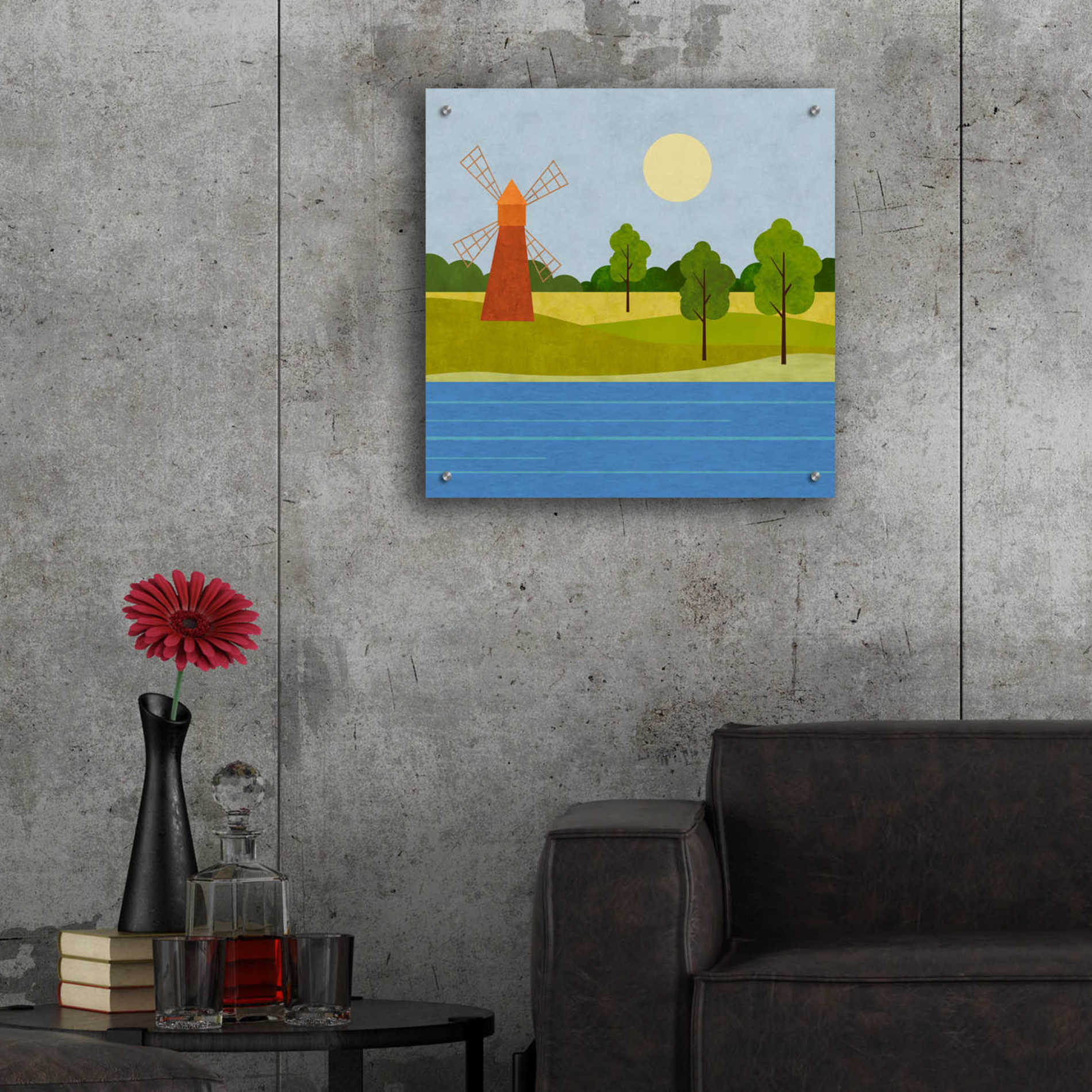 Epic Art 'The Old Windmill' by Andrea Haase Acrylic Glass Wall Art,24x24