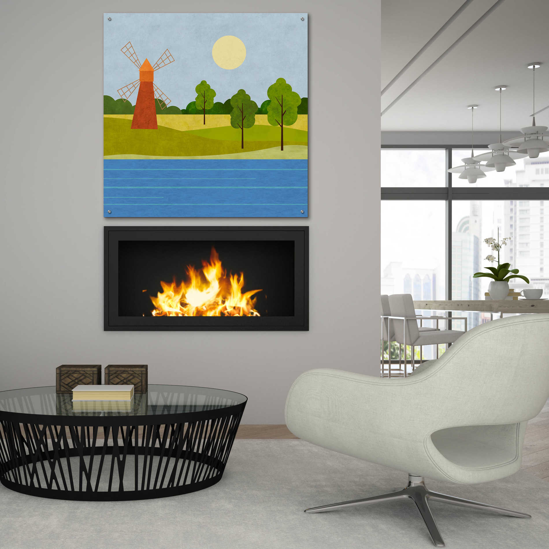 Epic Art 'The Old Windmill' by Andrea Haase Acrylic Glass Wall Art,36x36