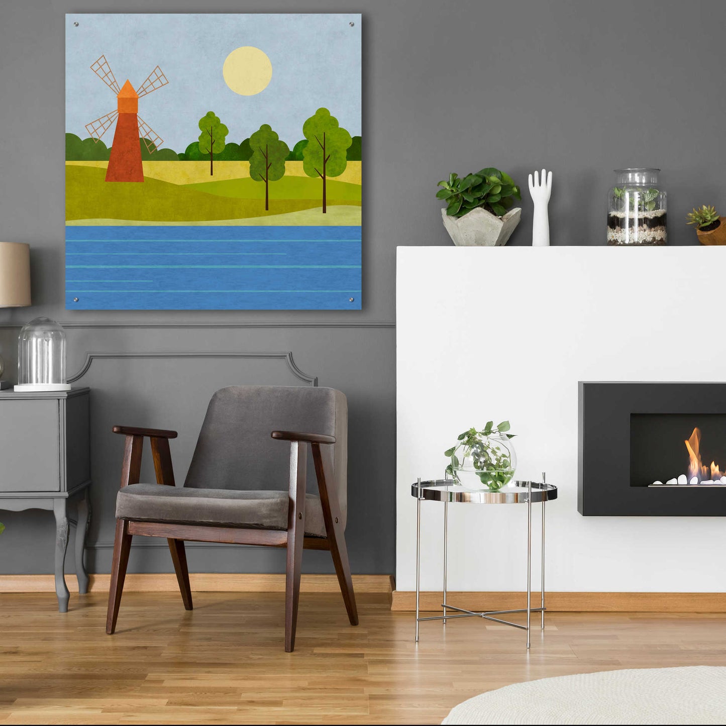 Epic Art 'The Old Windmill' by Andrea Haase Acrylic Glass Wall Art,36x36