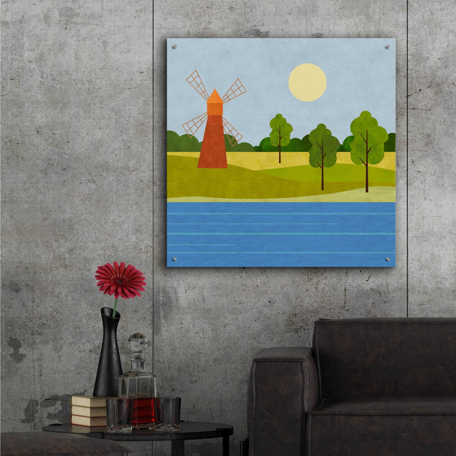 Epic Art 'The Old Windmill' by Andrea Haase Acrylic Glass Wall Art,36x36