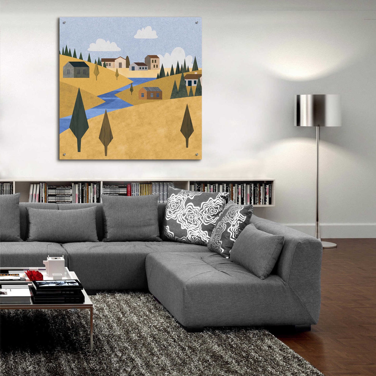 Epic Art 'River Valley Village' by Andrea Haase Acrylic Glass Wall Art,36x36