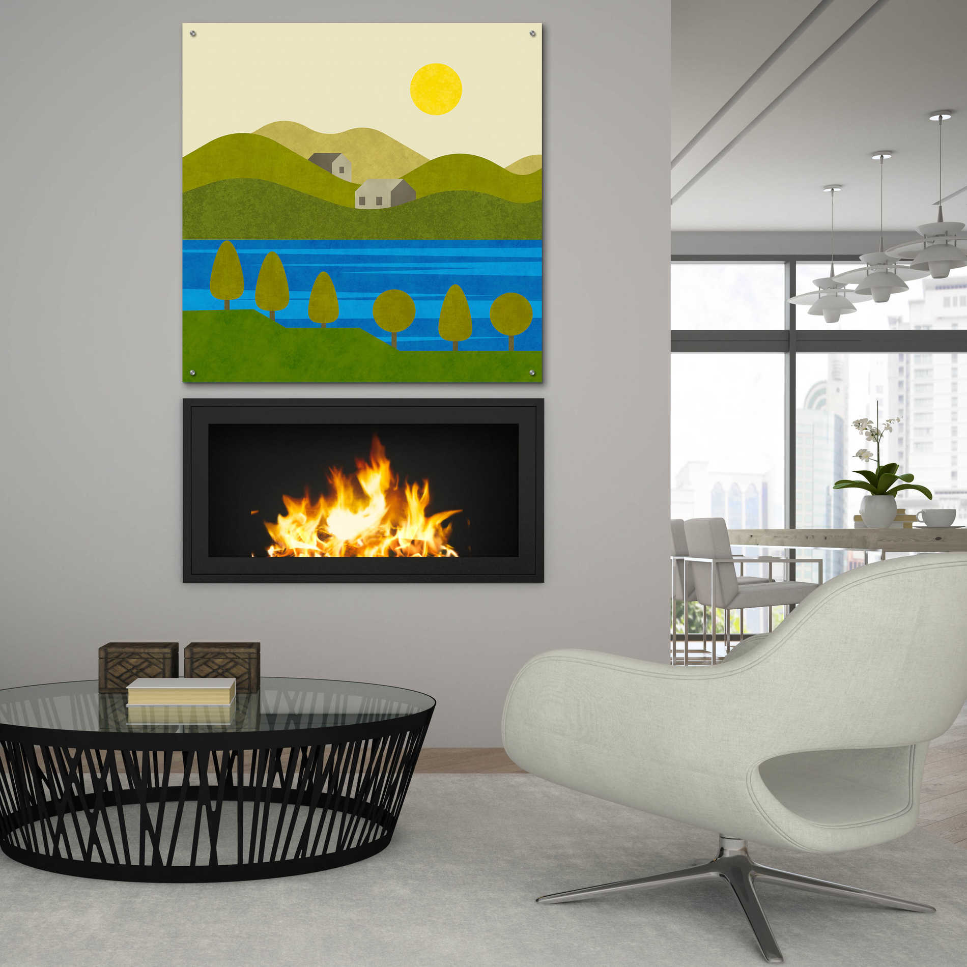 Epic Art 'River View' by Andrea Haase Acrylic Glass Wall Art,36x36