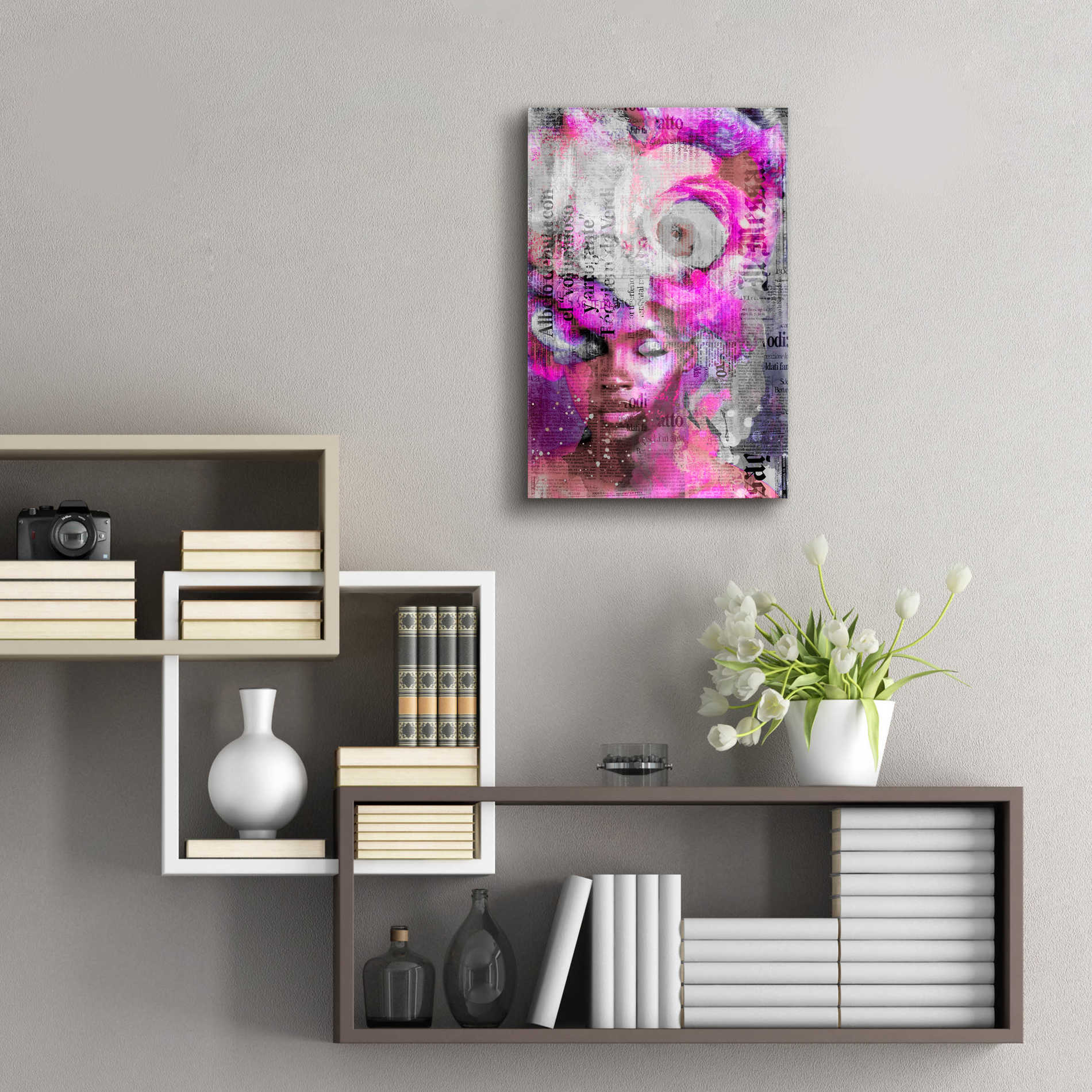 Epic Art 'New York City Girl Pink' by Andrea Haase Acrylic Glass Wall Art,16x24