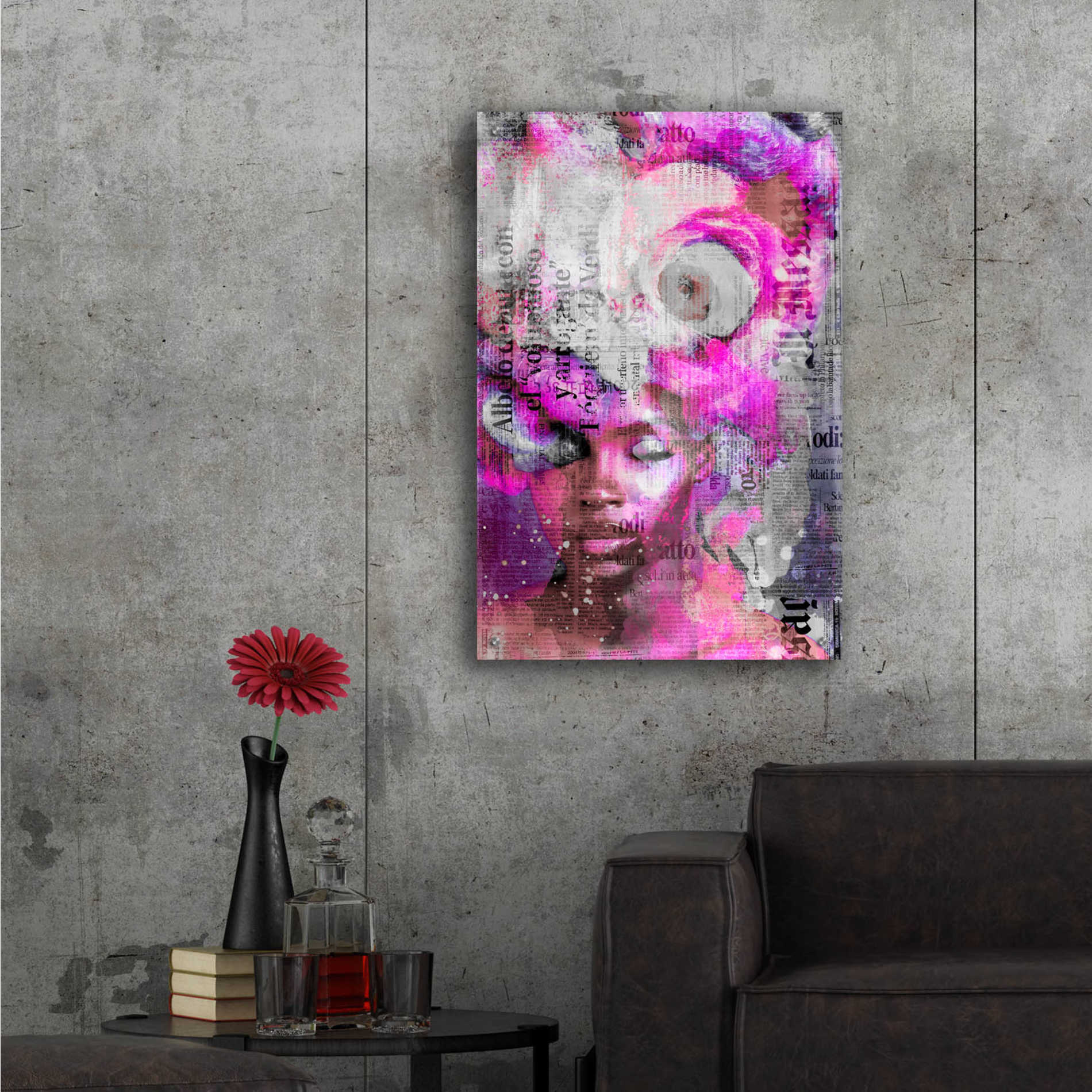 Epic Art 'New York City Girl Pink' by Andrea Haase Acrylic Glass Wall Art,24x36