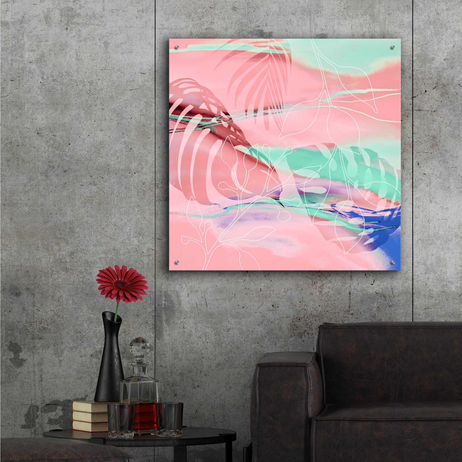 Epic Art 'Tropical Romance' by Andrea Haase Acrylic Glass Wall Art,36x36