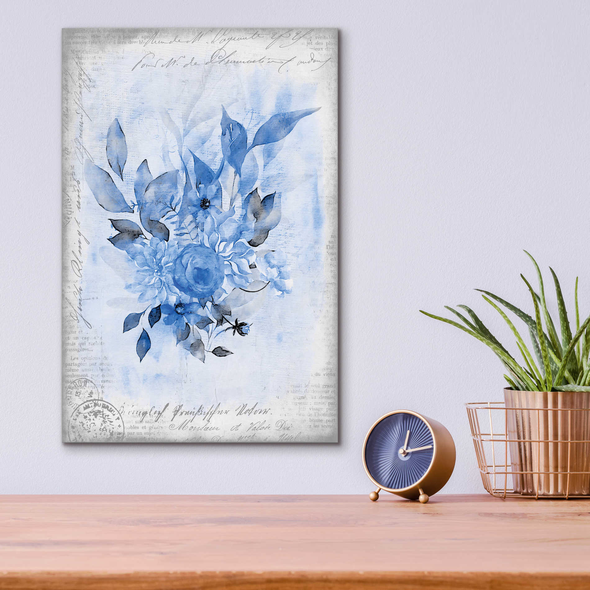 Epic Art 'Blue Flower Dream' by Andrea Haase Acrylic Glass Wall Art,12x16