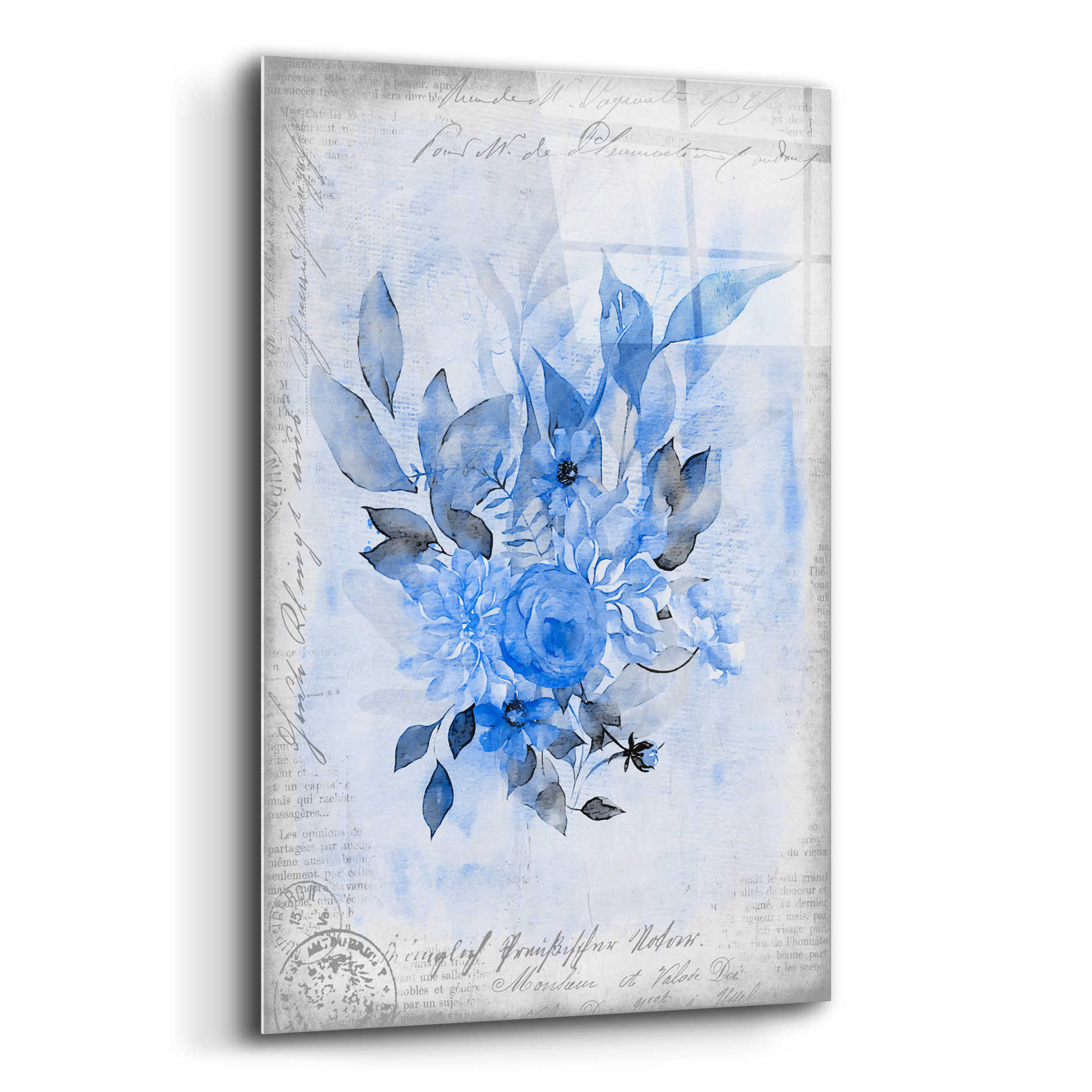 Epic Art 'Blue Flower Dream' by Andrea Haase Acrylic Glass Wall Art,16x24