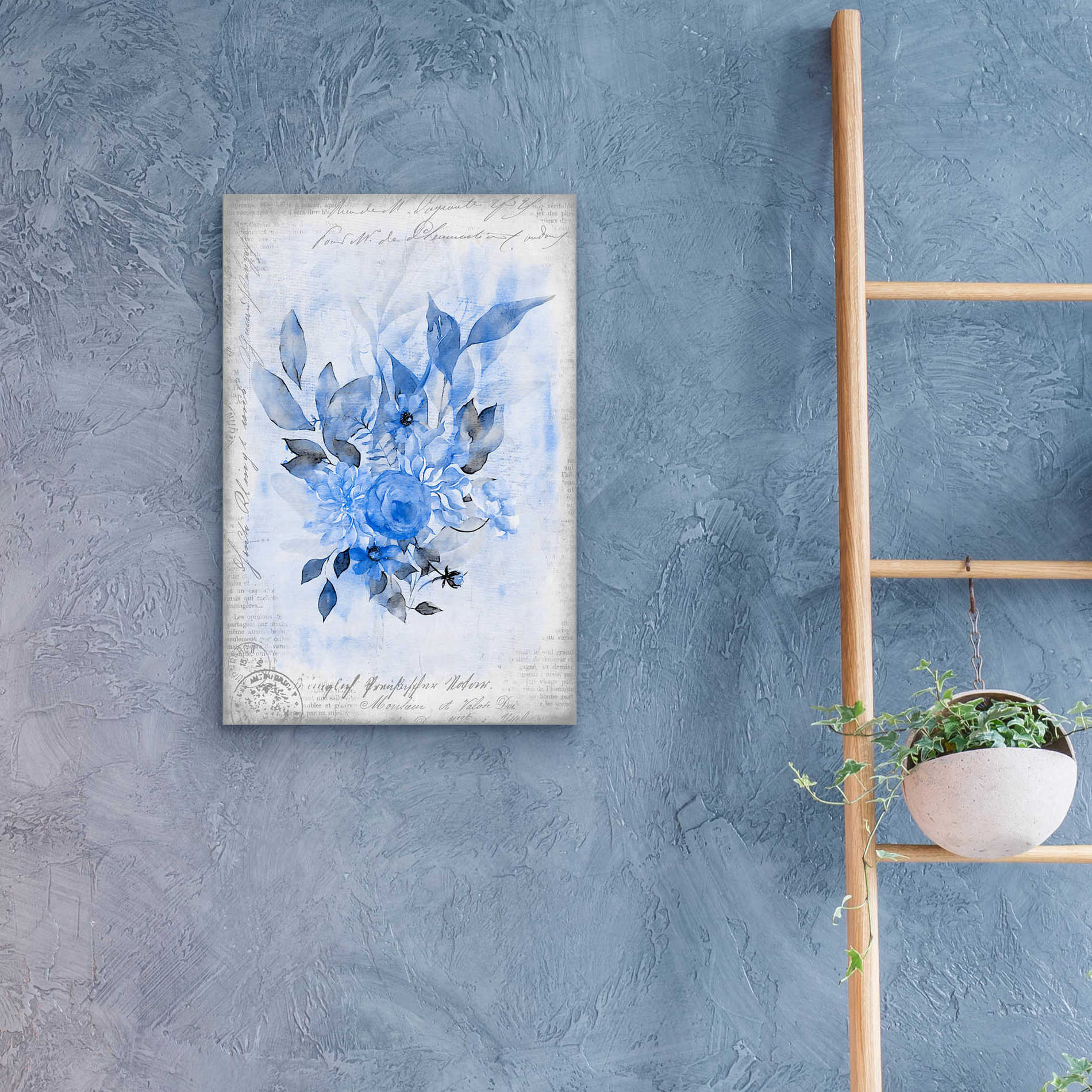 Epic Art 'Blue Flower Dream' by Andrea Haase Acrylic Glass Wall Art,16x24