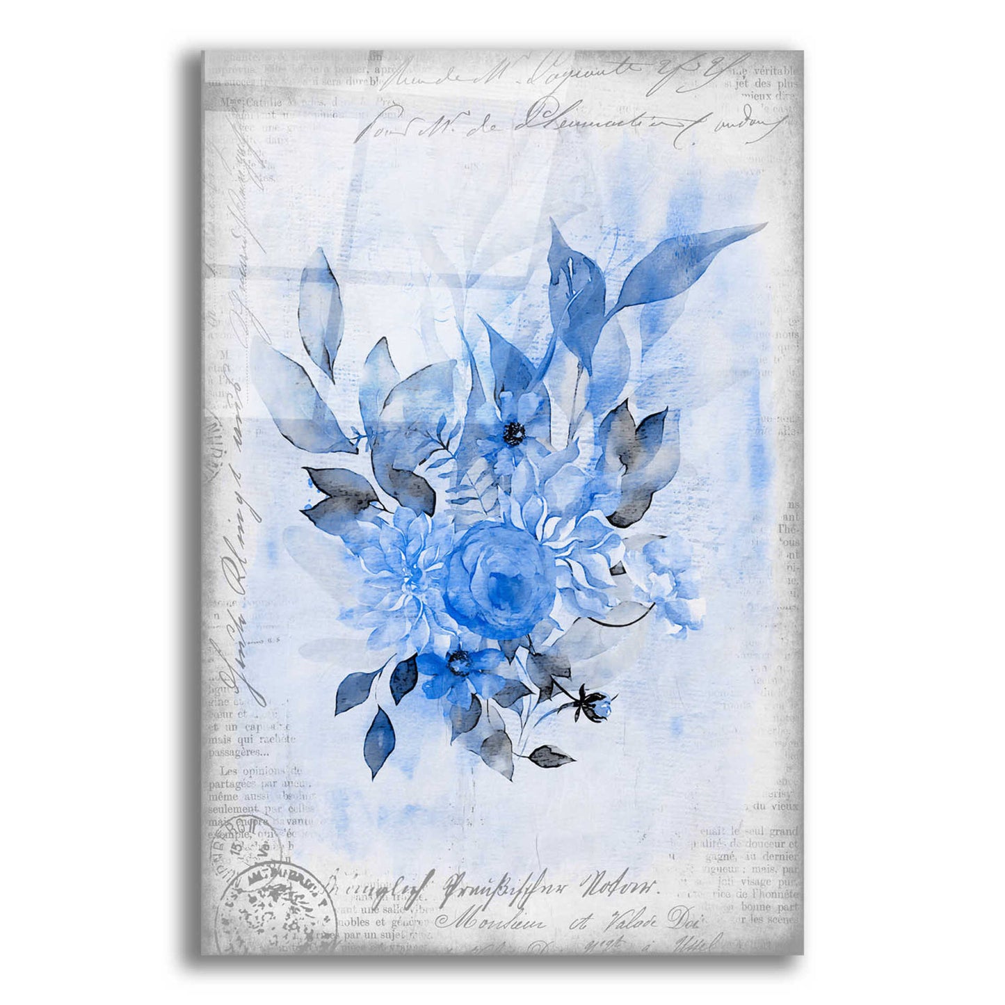 Epic Art 'Blue Flower Dream' by Andrea Haase Acrylic Glass Wall Art,16x24