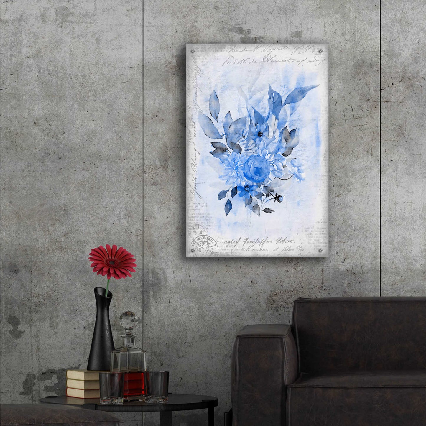 Epic Art 'Blue Flower Dream' by Andrea Haase Acrylic Glass Wall Art,24x36