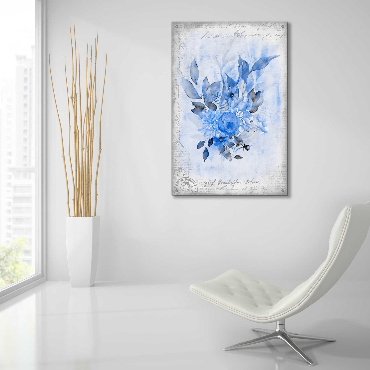 Epic Art 'Blue Flower Dream' by Andrea Haase Acrylic Glass Wall Art,24x36