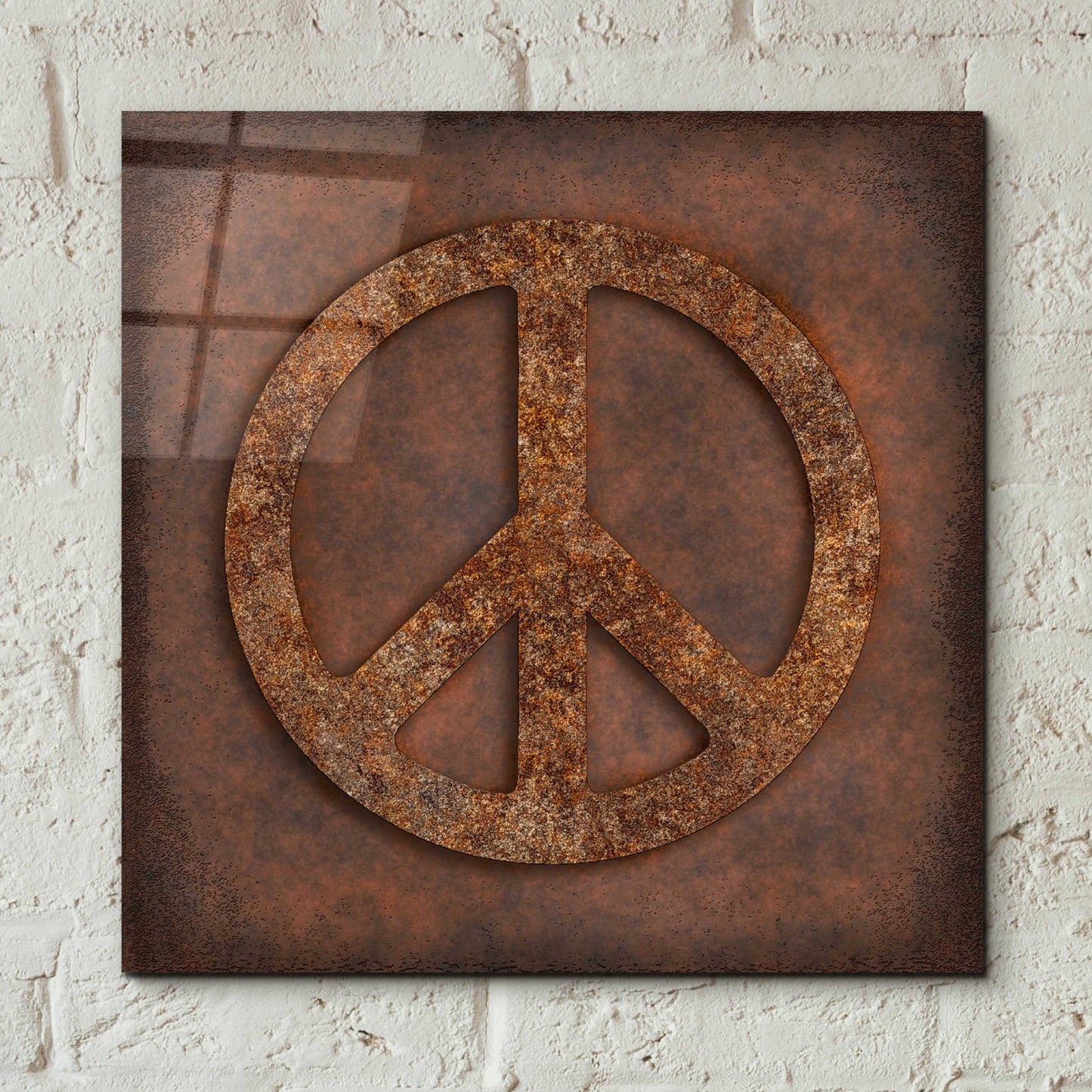 Epic Art 'Rusted Peace ' by Andrea Haase Acrylic Glass Wall Art,12x12