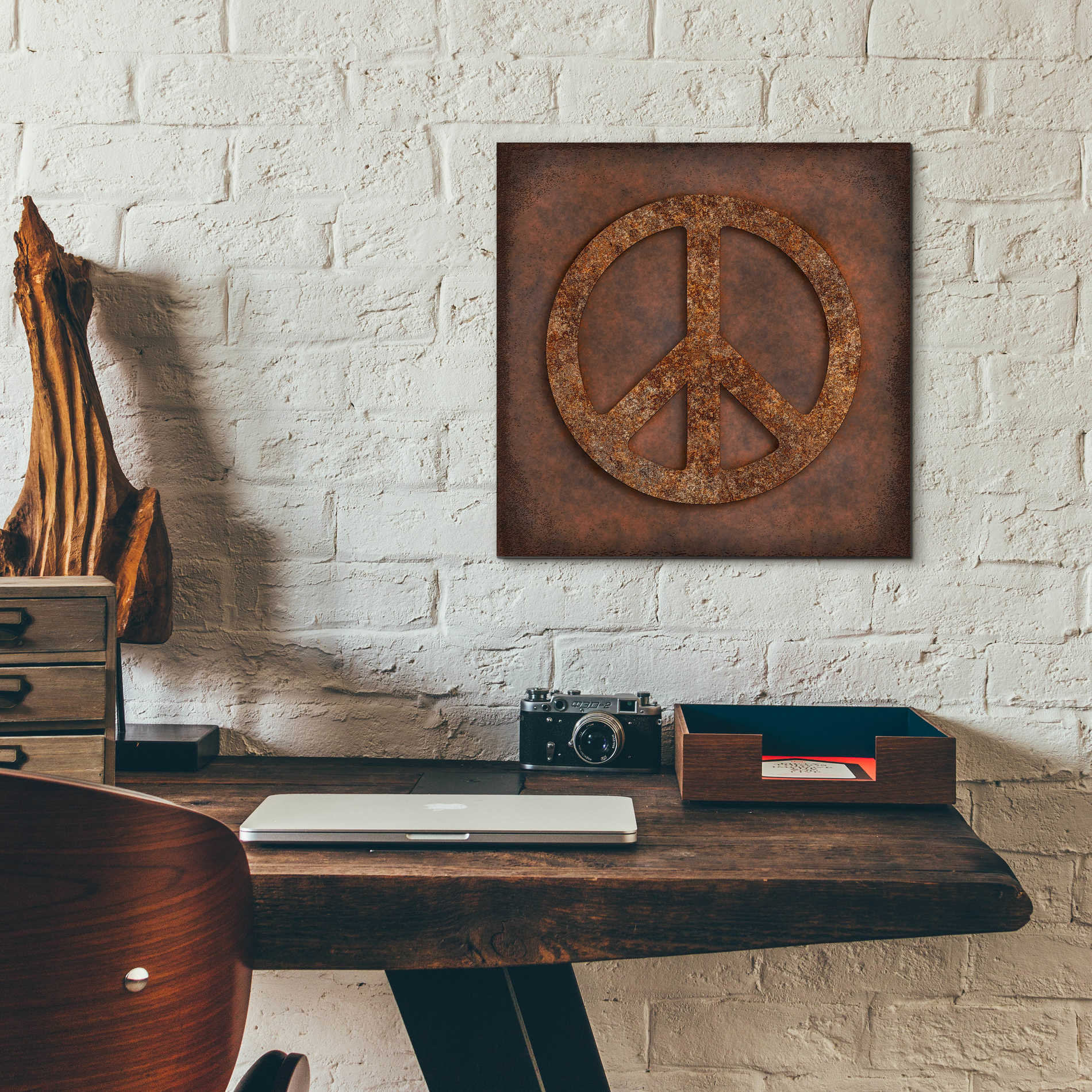 Epic Art 'Rusted Peace ' by Andrea Haase Acrylic Glass Wall Art,12x12