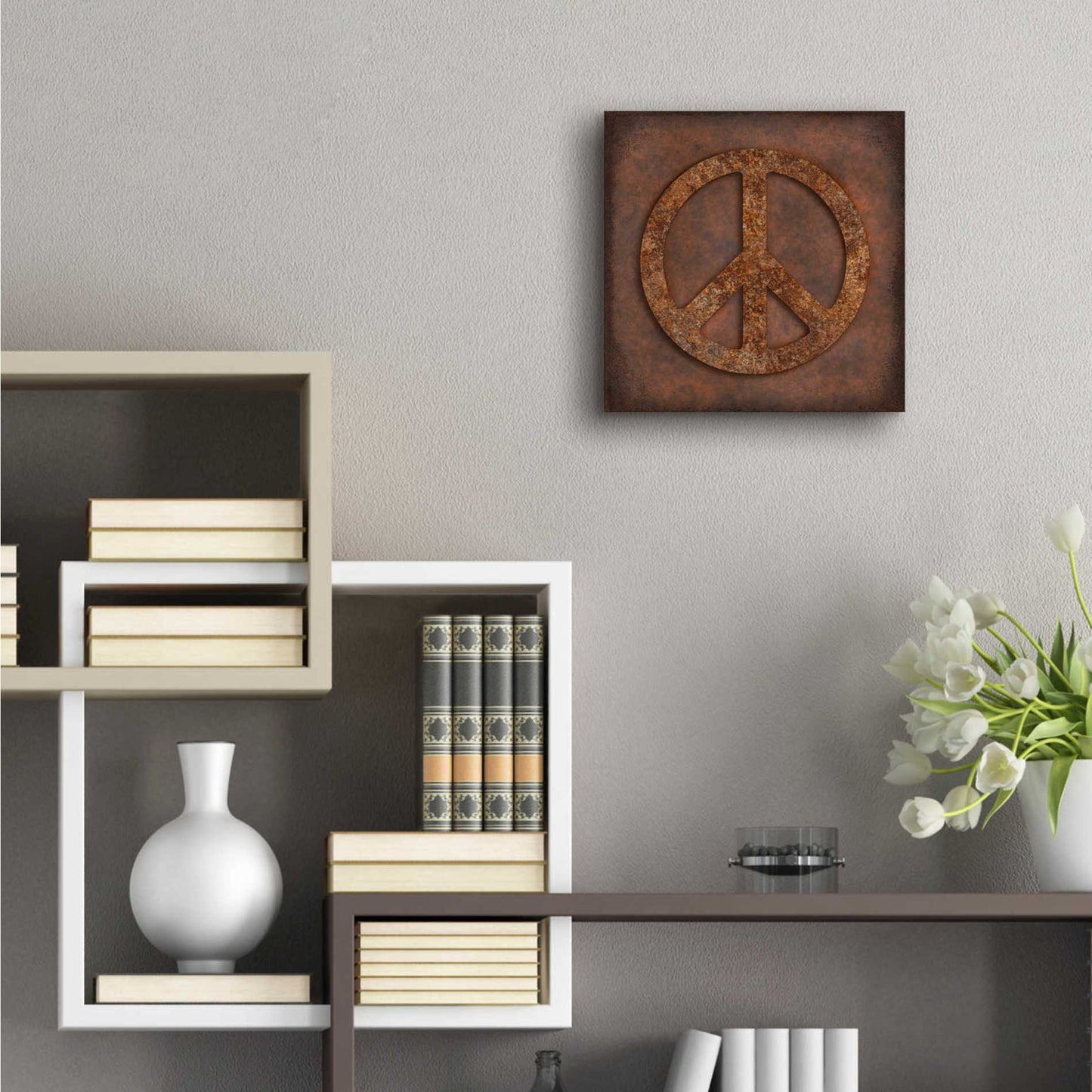 Epic Art 'Rusted Peace ' by Andrea Haase Acrylic Glass Wall Art,12x12