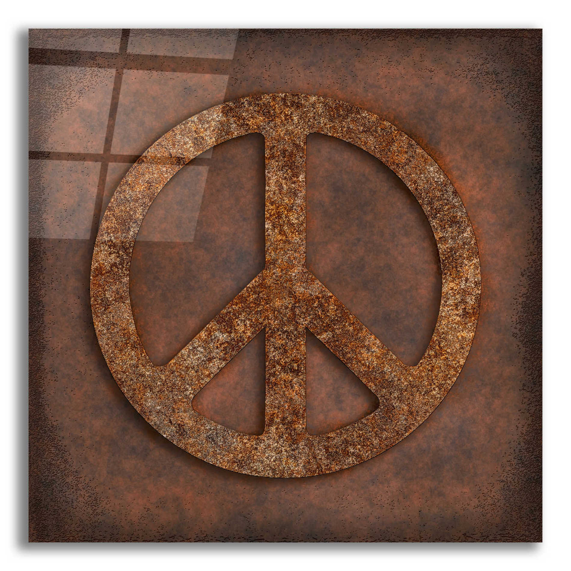 Epic Art 'Rusted Peace ' by Andrea Haase Acrylic Glass Wall Art,12x12