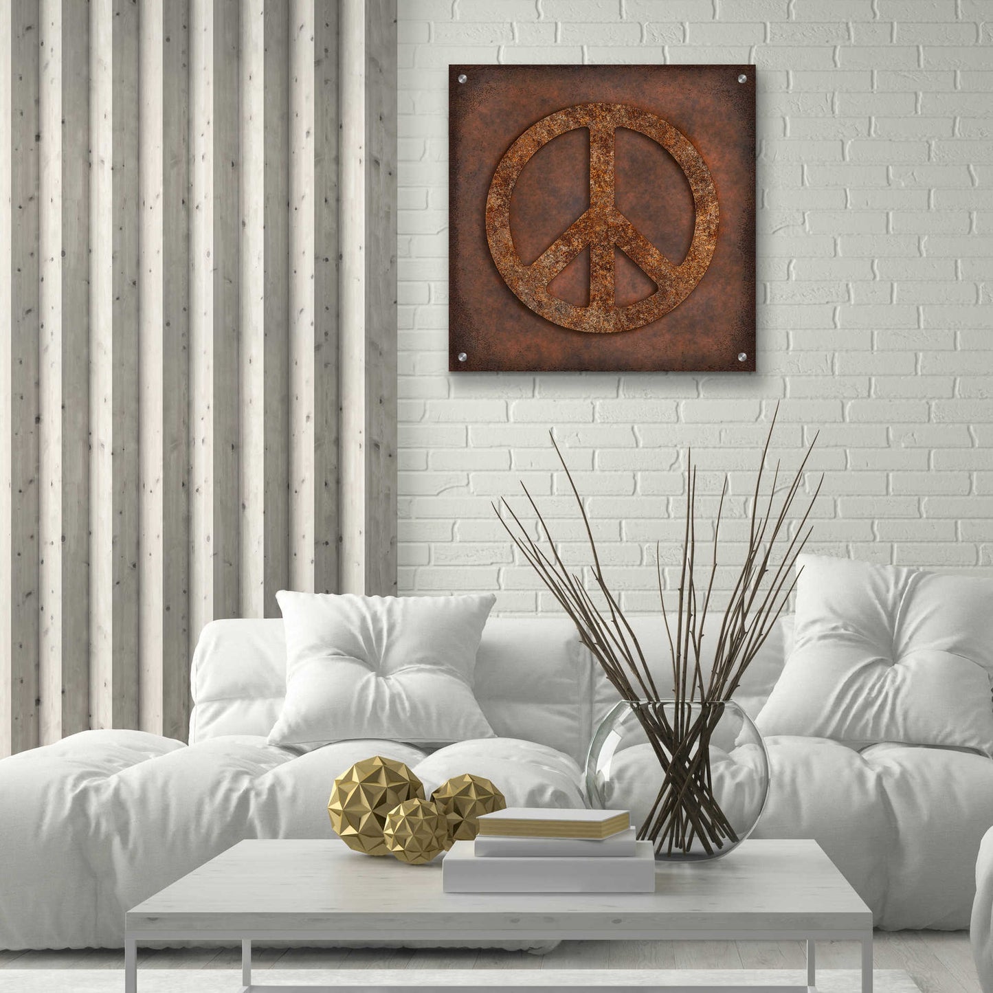 Epic Art 'Rusted Peace ' by Andrea Haase Acrylic Glass Wall Art,24x24