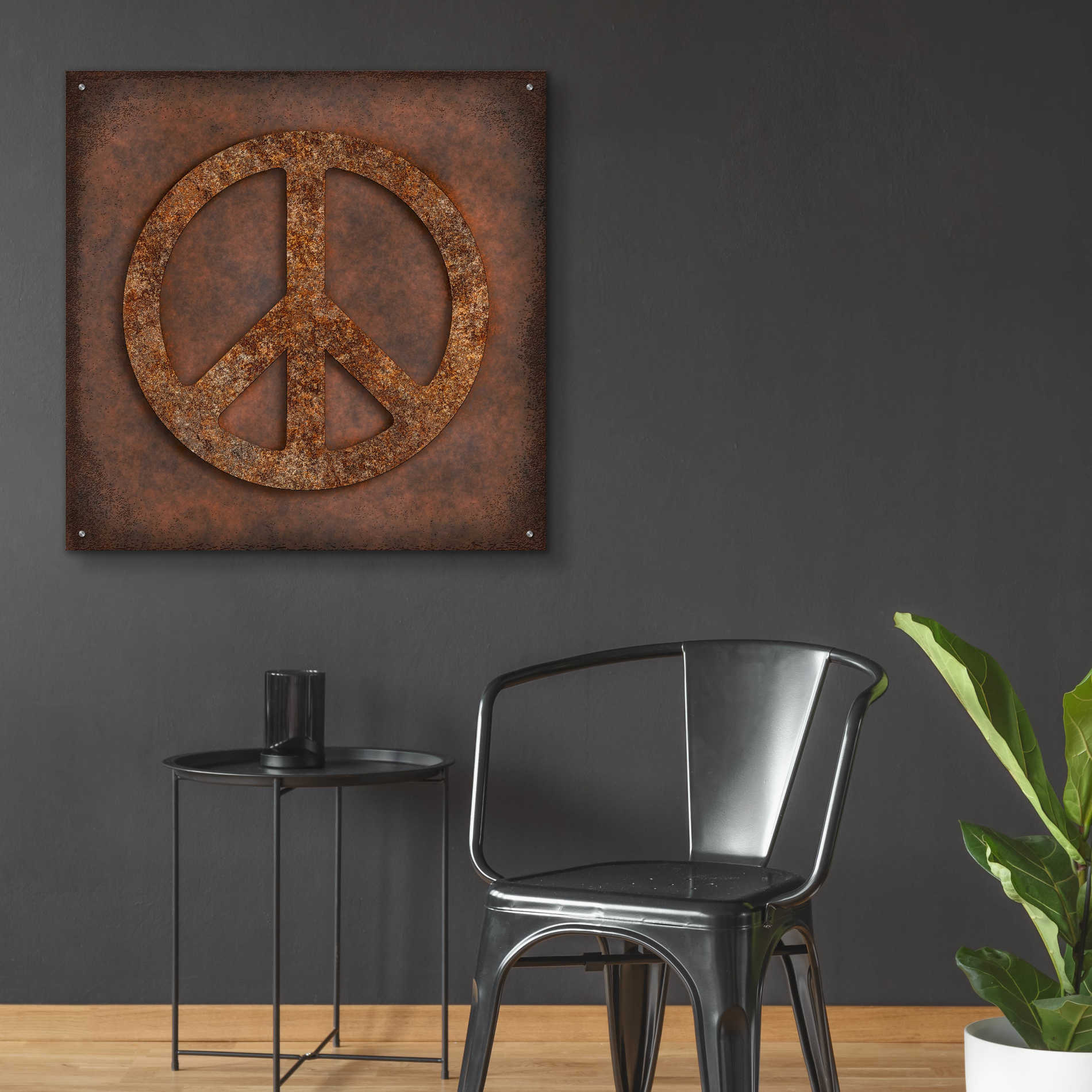 Epic Art 'Rusted Peace ' by Andrea Haase Acrylic Glass Wall Art,36x36