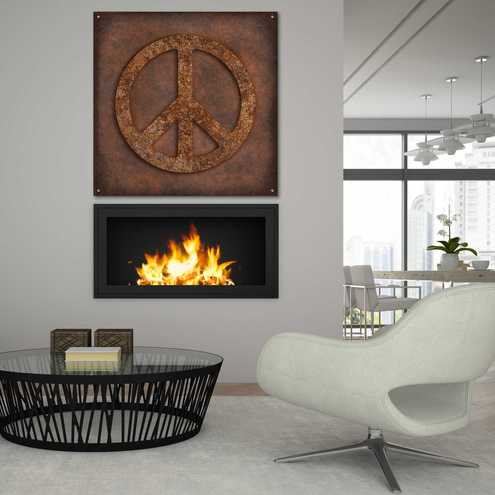 Epic Art 'Rusted Peace ' by Andrea Haase Acrylic Glass Wall Art,36x36