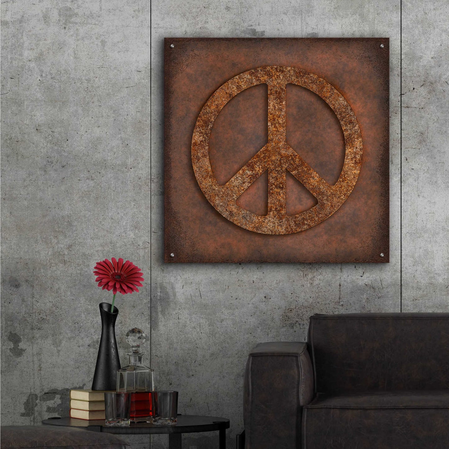 Epic Art 'Rusted Peace ' by Andrea Haase Acrylic Glass Wall Art,36x36