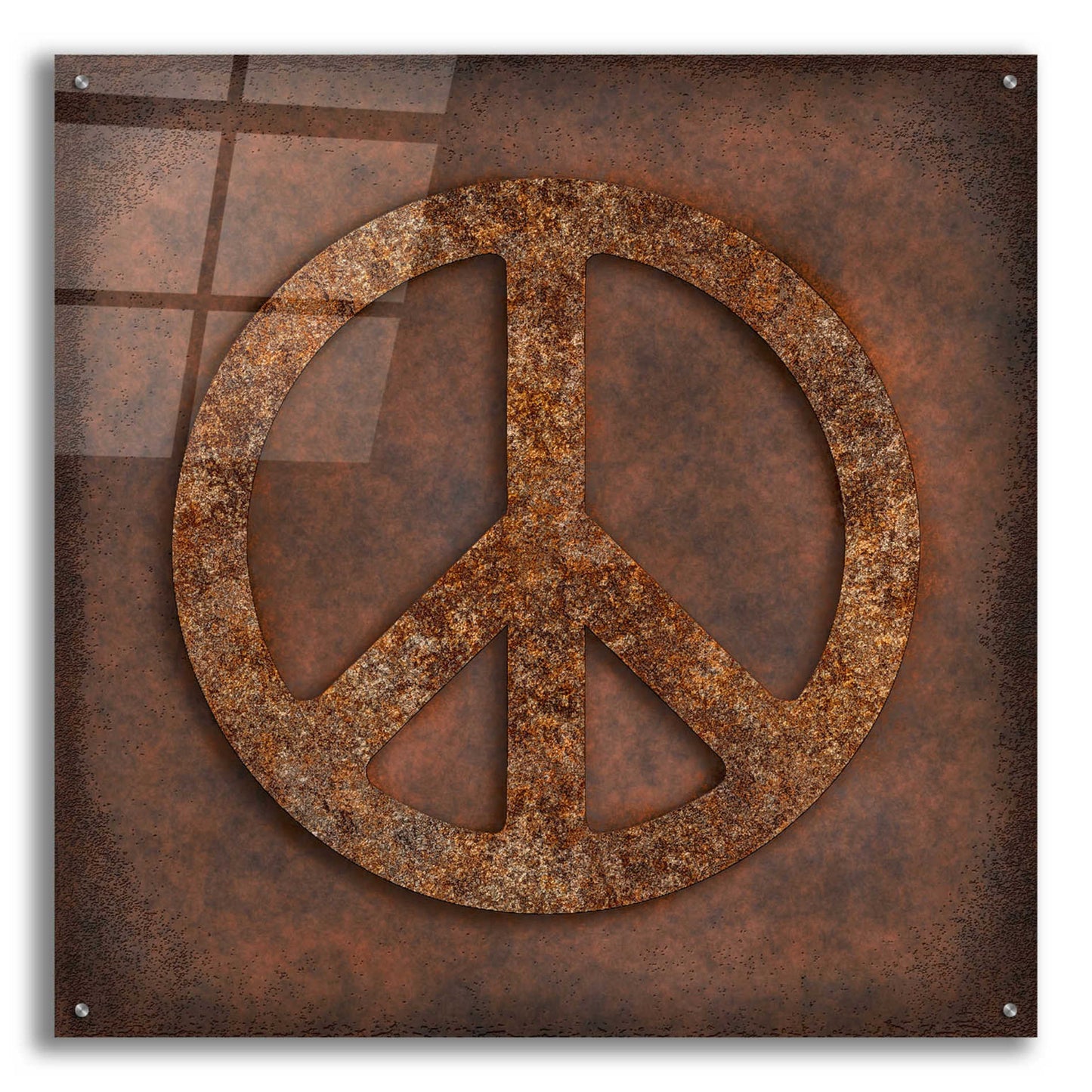 Epic Art 'Rusted Peace ' by Andrea Haase Acrylic Glass Wall Art,36x36