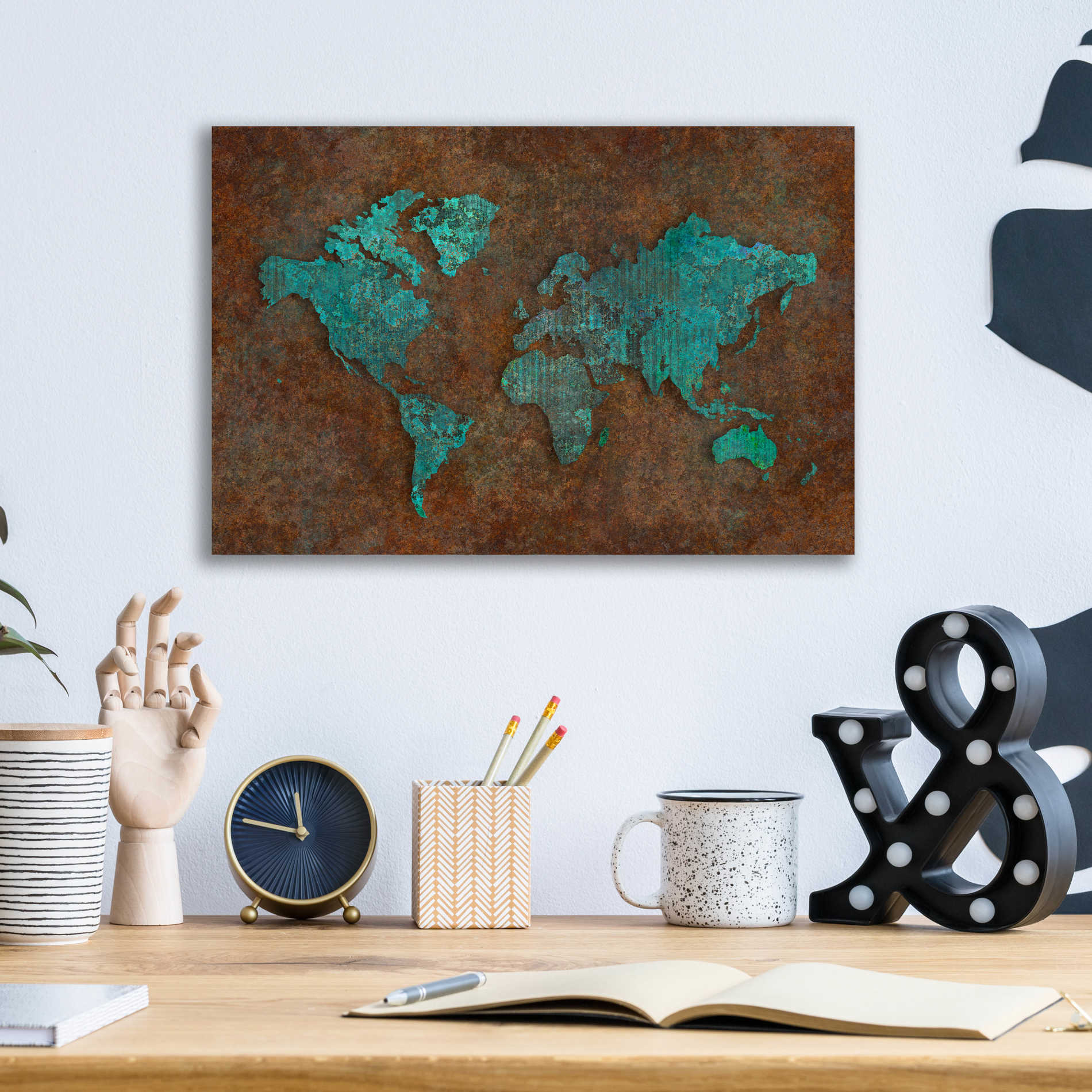 Epic Art 'Rusted World' by Andrea Haase Acrylic Glass Wall Art,16x12