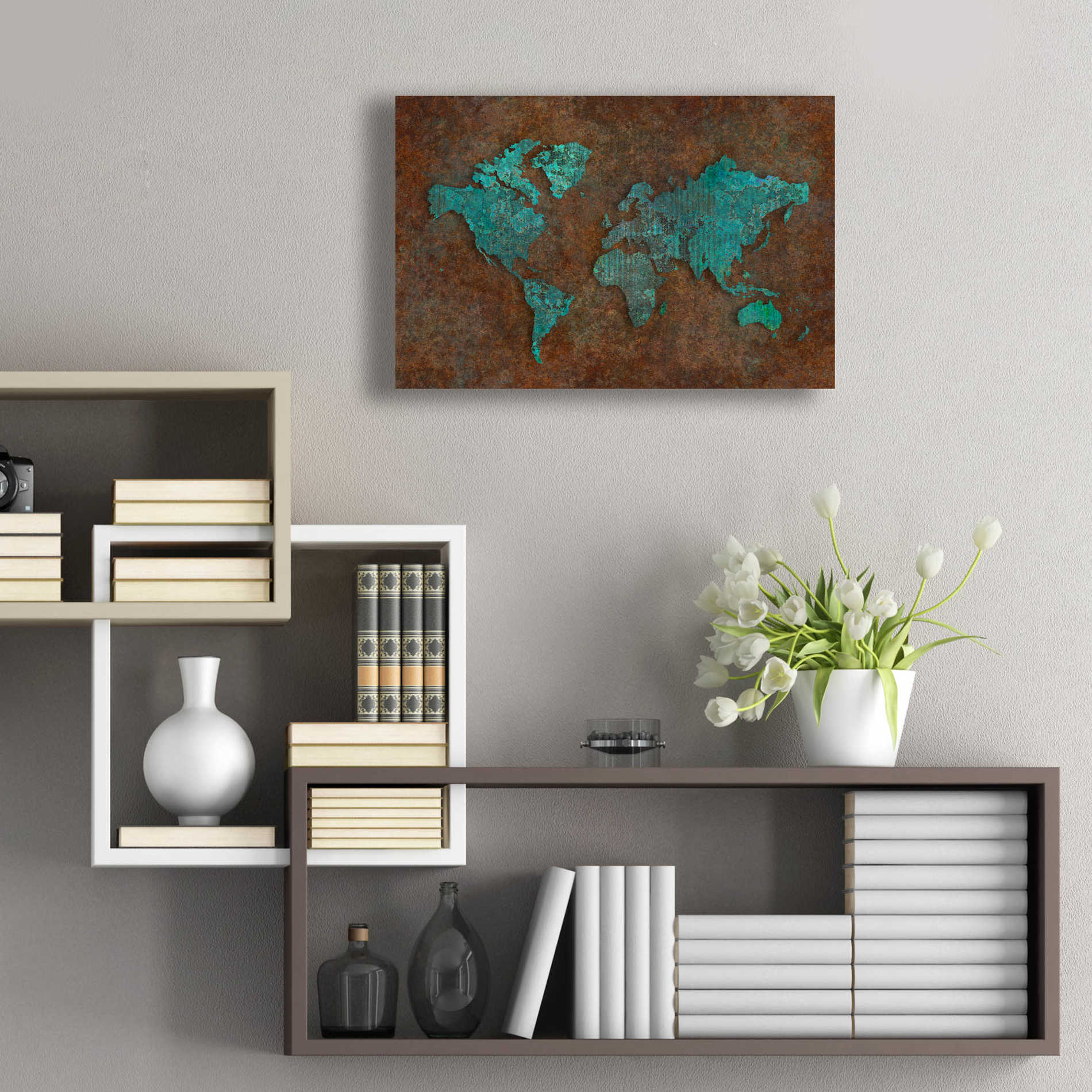 Epic Art 'Rusted World' by Andrea Haase Acrylic Glass Wall Art,24x16