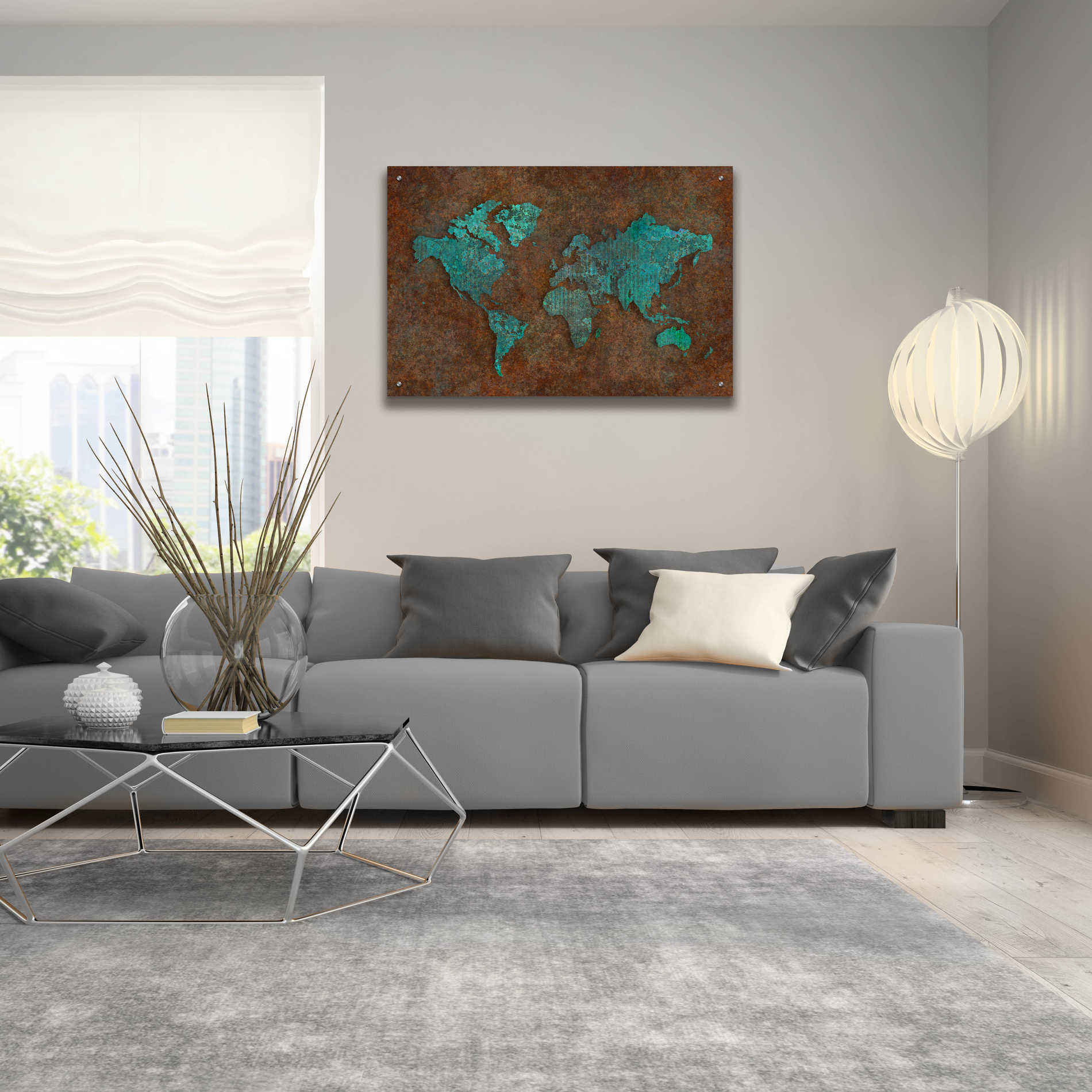 Epic Art 'Rusted World' by Andrea Haase Acrylic Glass Wall Art,36x24