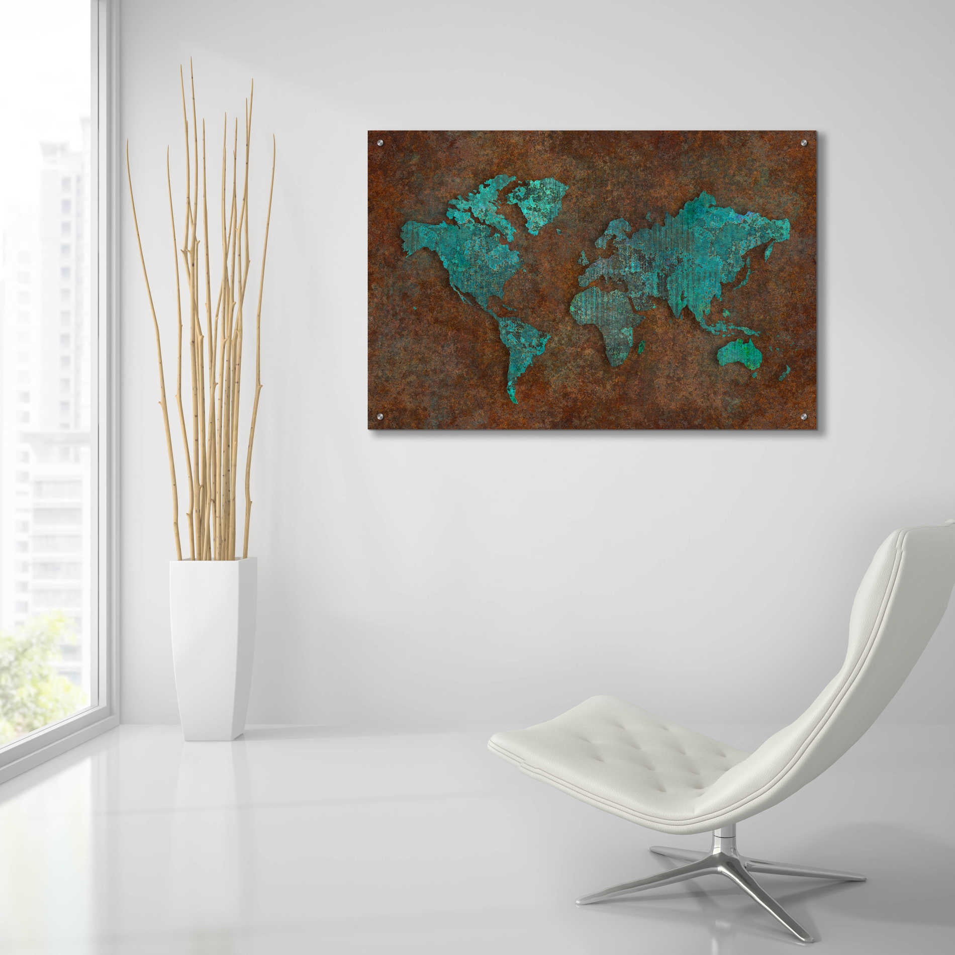 Epic Art 'Rusted World' by Andrea Haase Acrylic Glass Wall Art,36x24